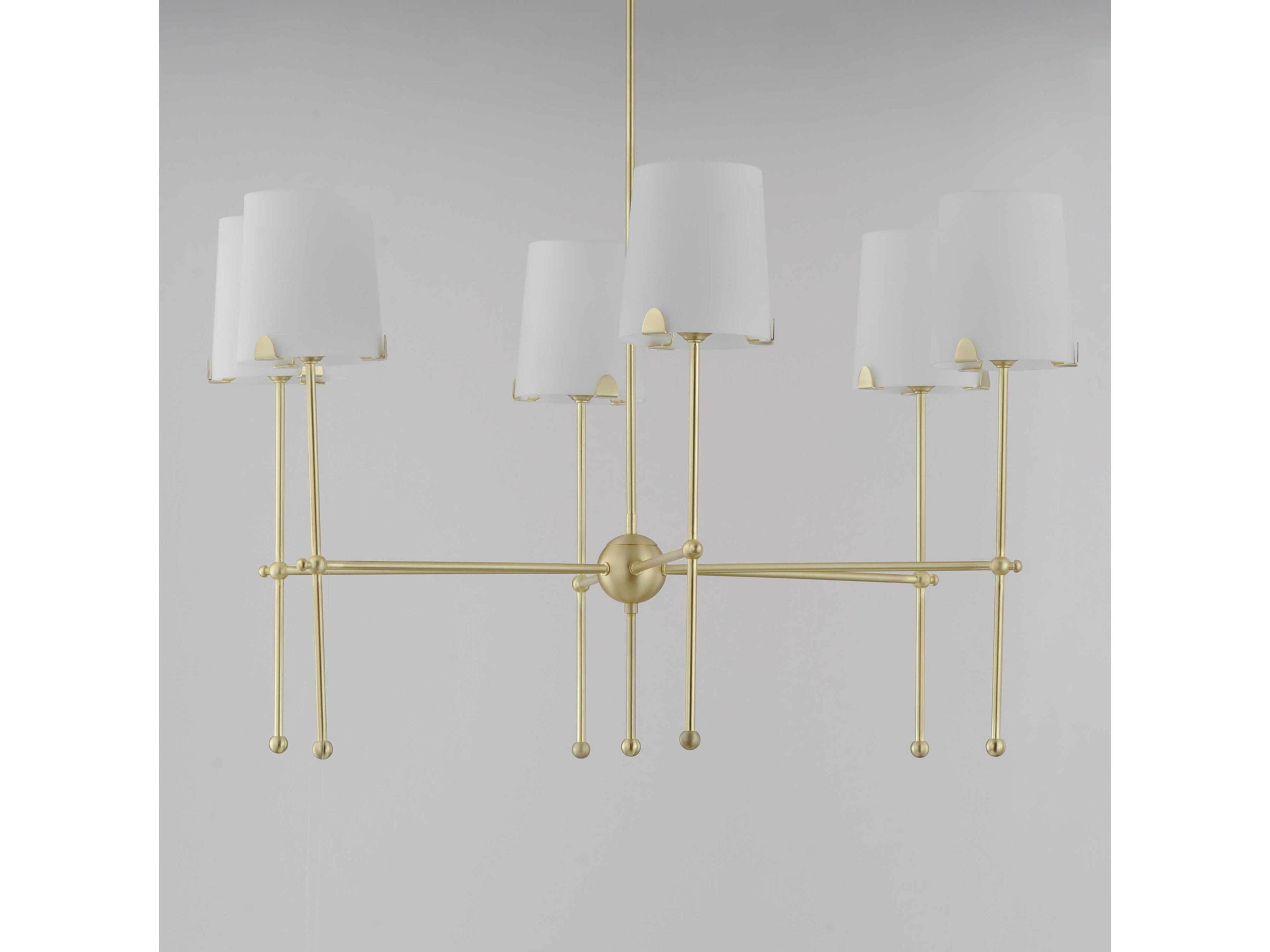 Maxim Lighting Huntington 6-Light Satin Brass Glass Chandelier