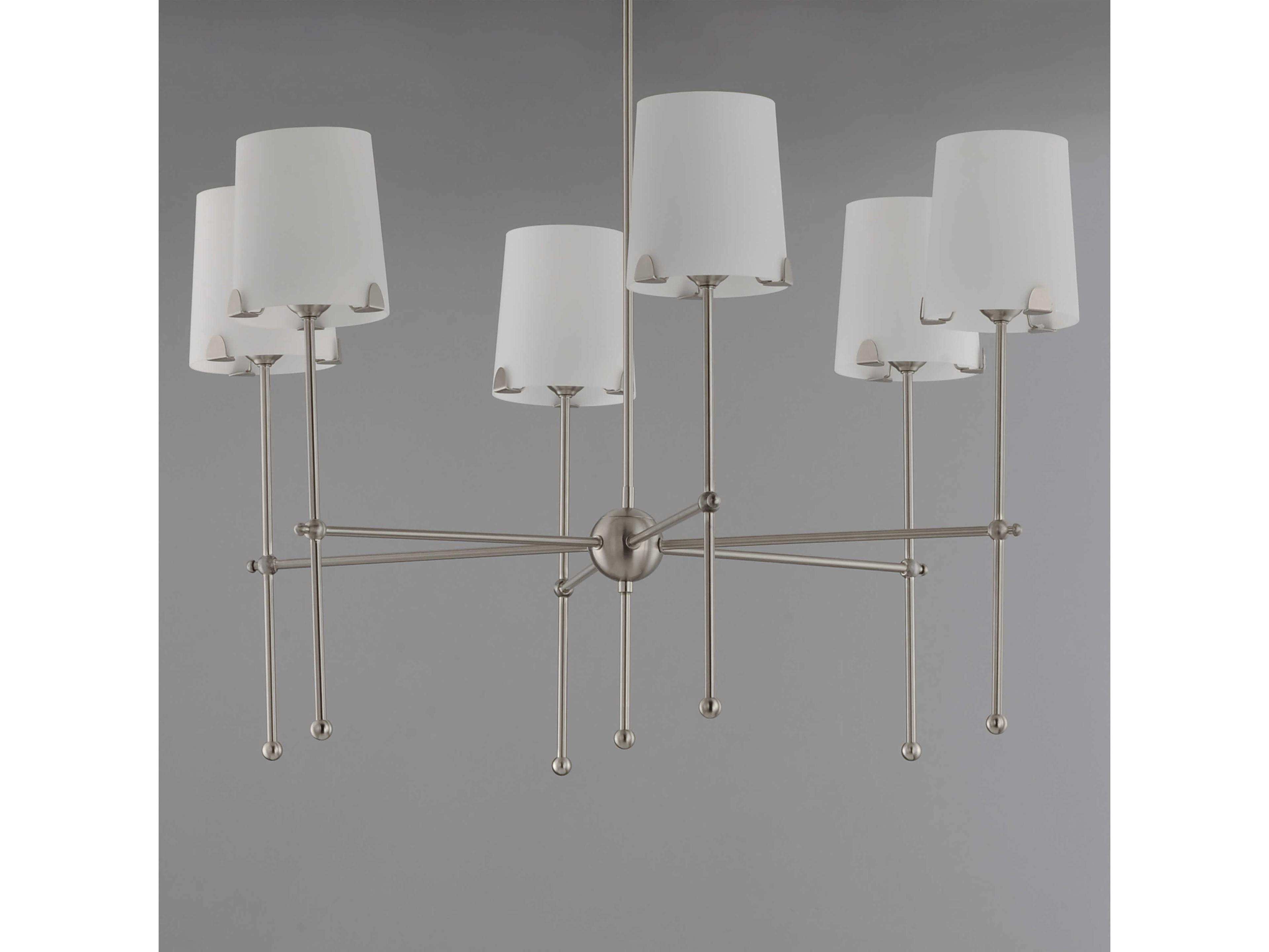 Maxim Lighting Huntington 6-Light Satin Nickel Glass Chandelier