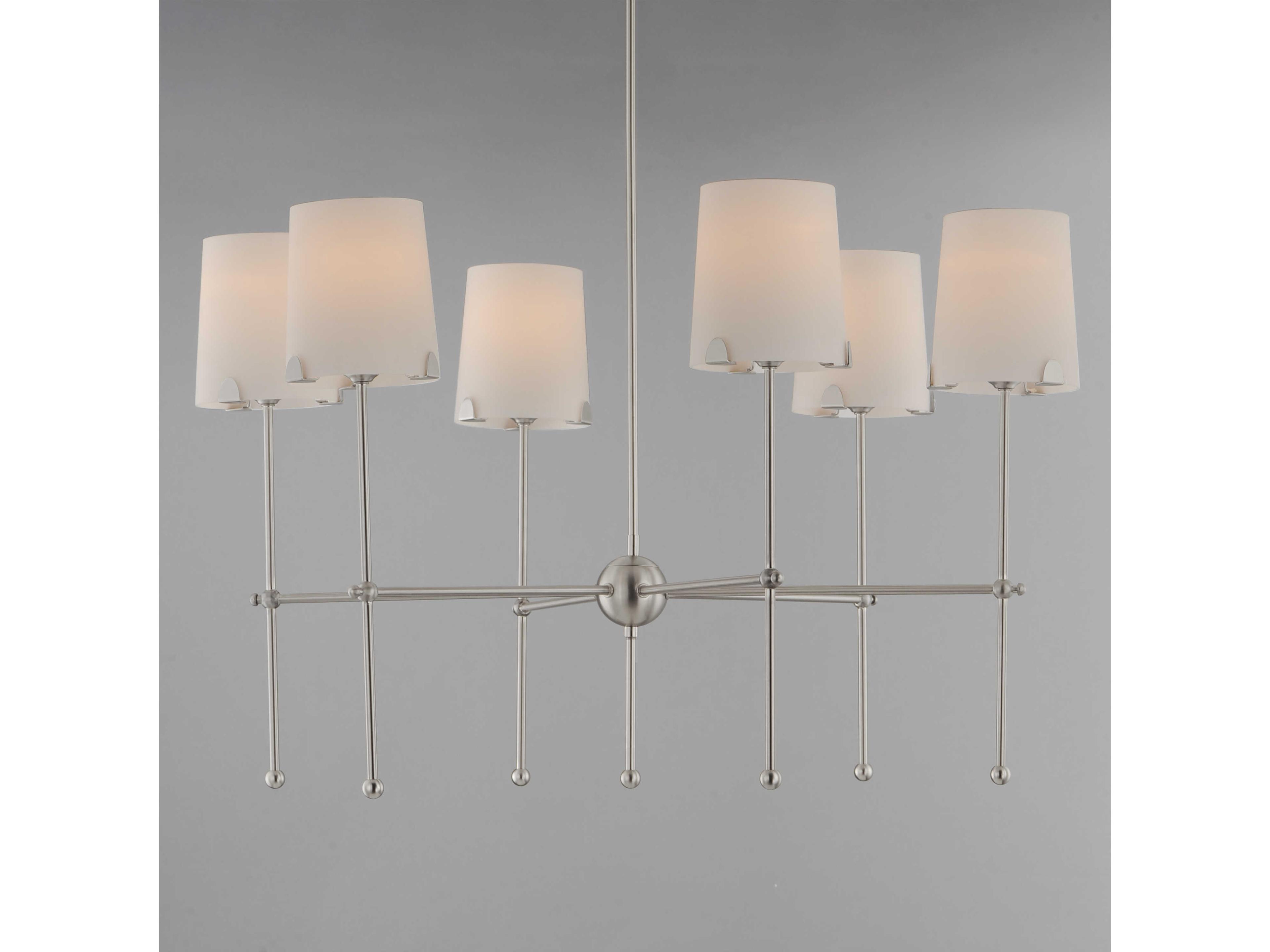Maxim Lighting Huntington 6-Light Satin Nickel Glass Chandelier