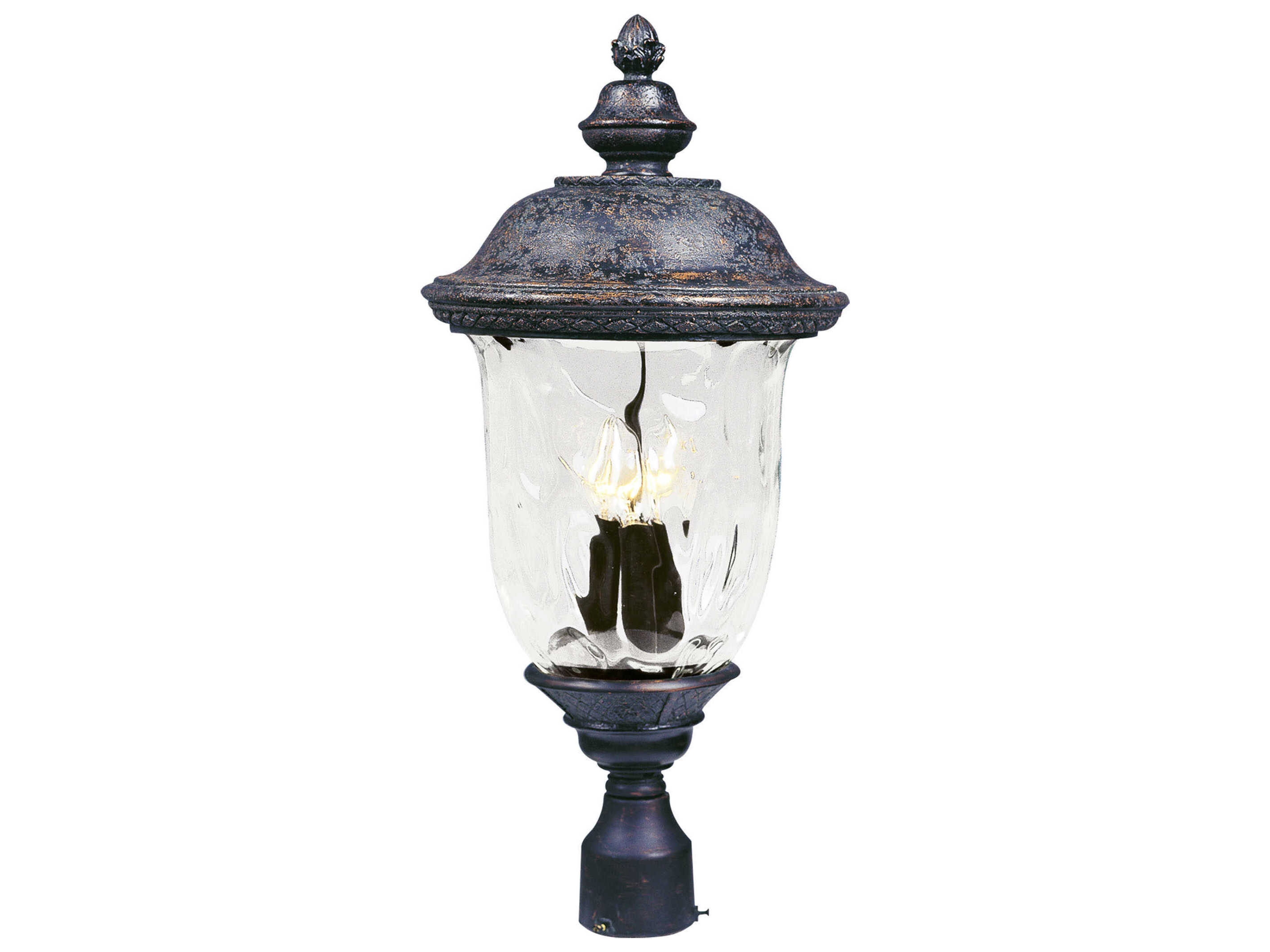 Maxim Lighting Carriage House DC & Water Glass 3 - Light Incandescent Outdoor Post Light