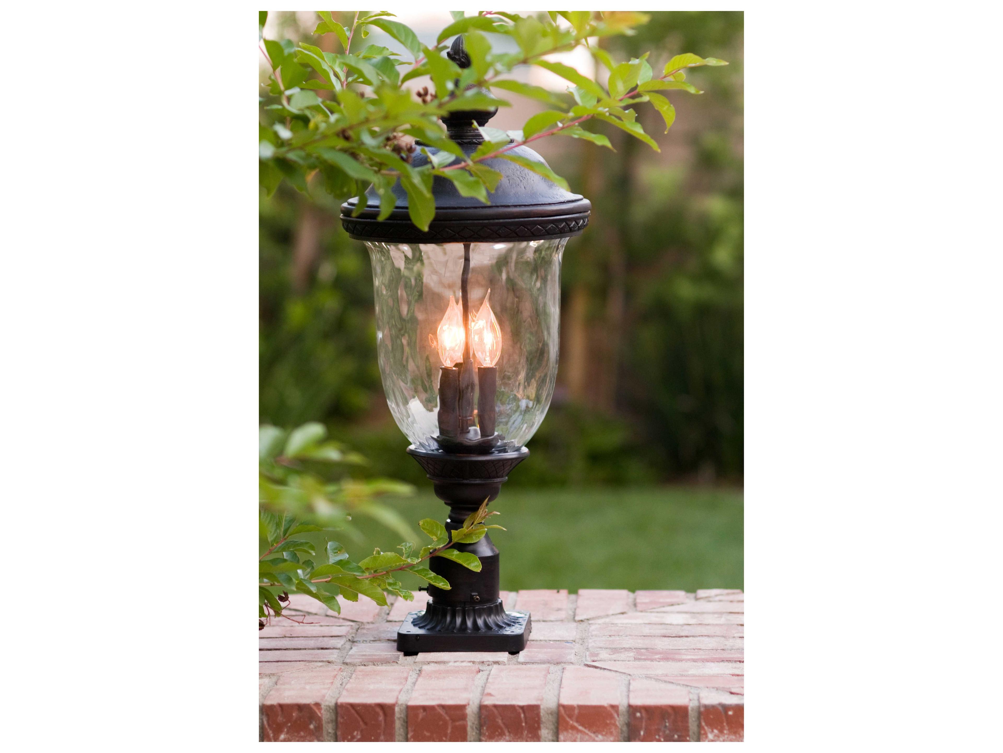 Maxim Lighting Carriage House DC & Water Glass 3 - Light Incandescent Outdoor Post Light