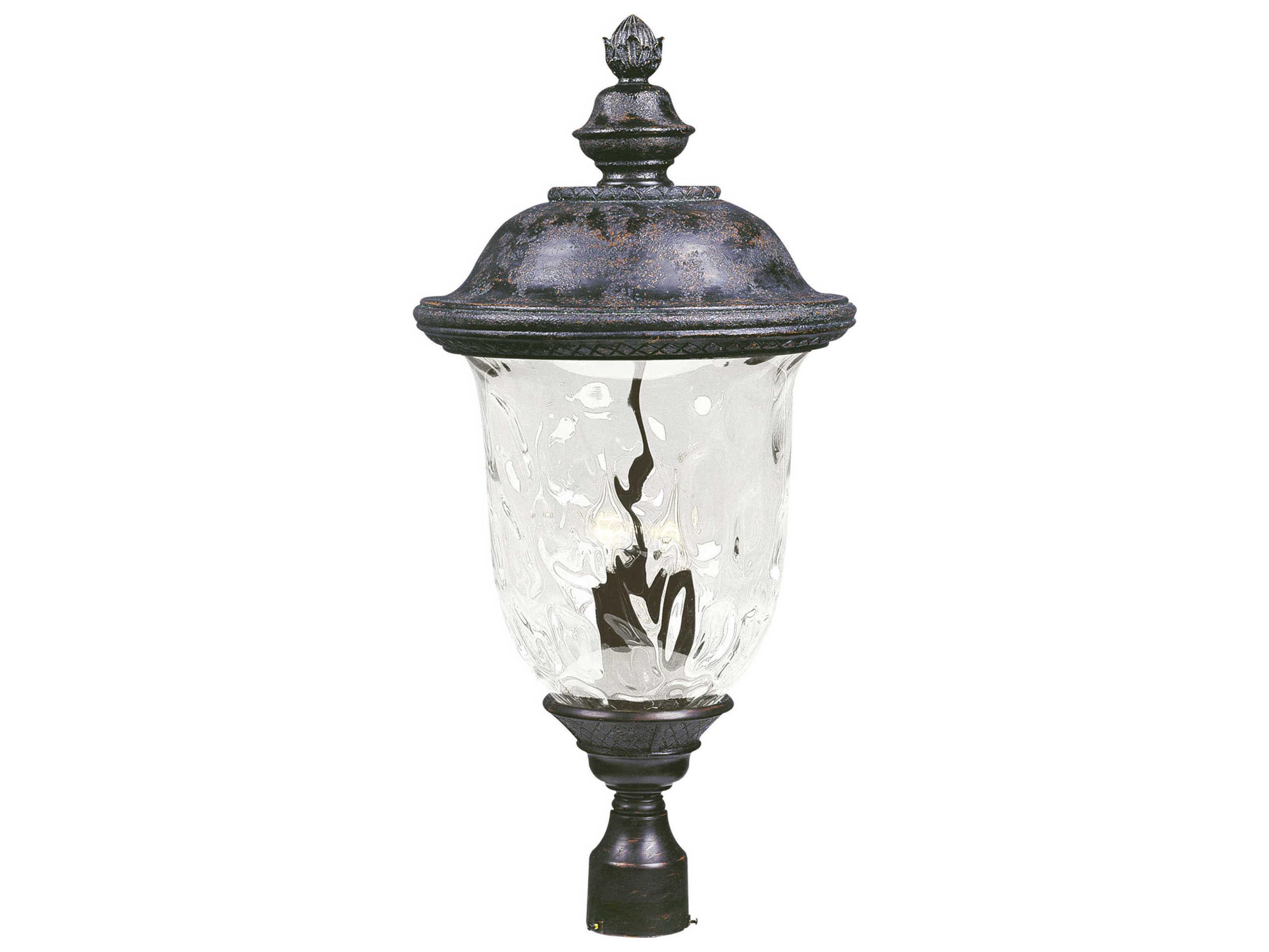 Maxim Lighting Carriage House DC & Water Glass 3 - Light Incandescent Outdoor Post Light