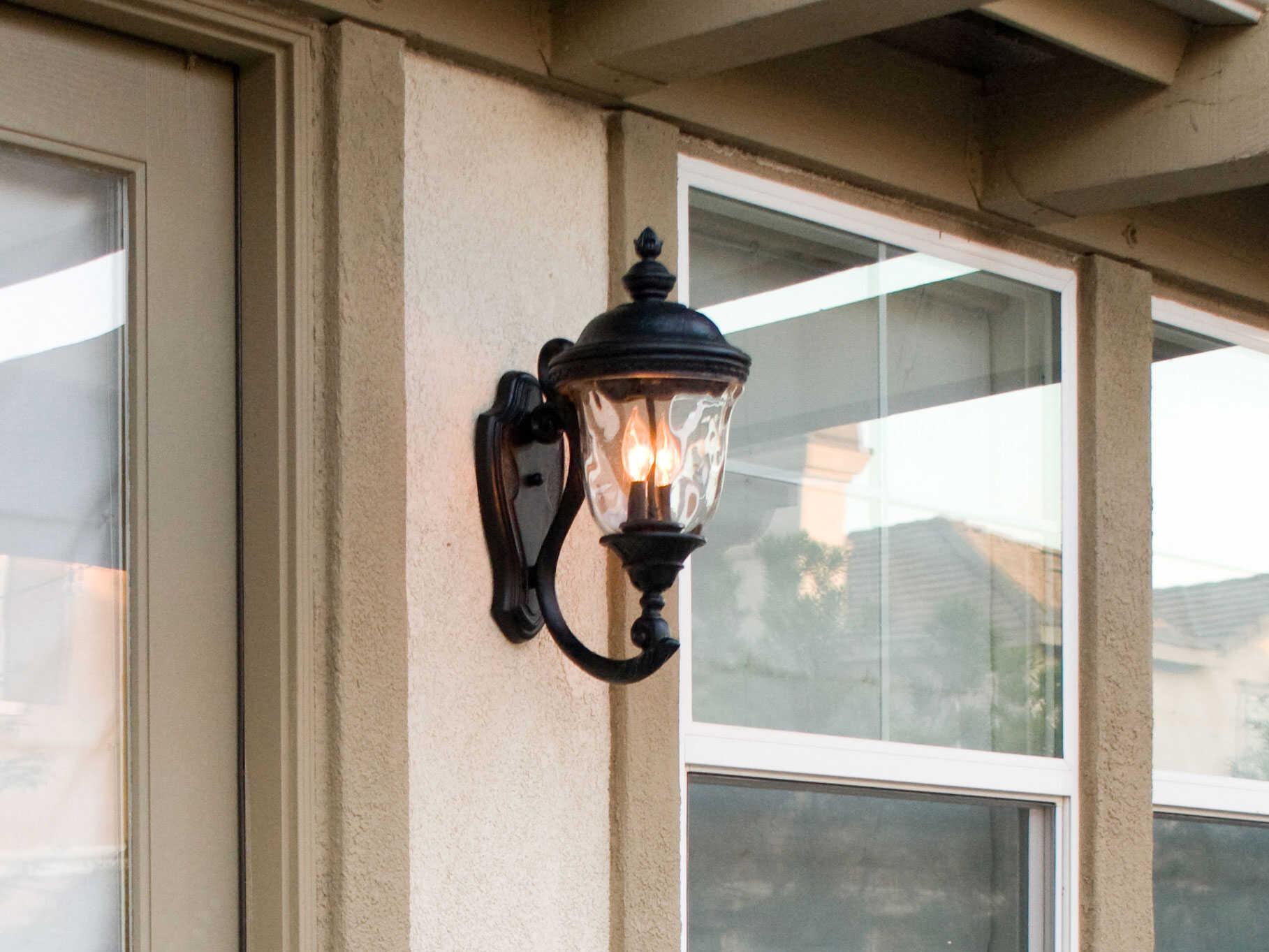 Maxim Lighting Carriage House DC & Water Glass Incandescent Outdoor Wall Light