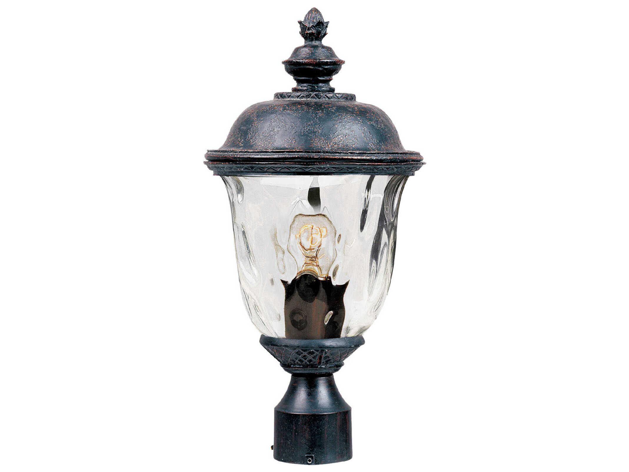 Maxim Lighting Carriage House DC & Water Glass Incandescent Outdoor Post Light