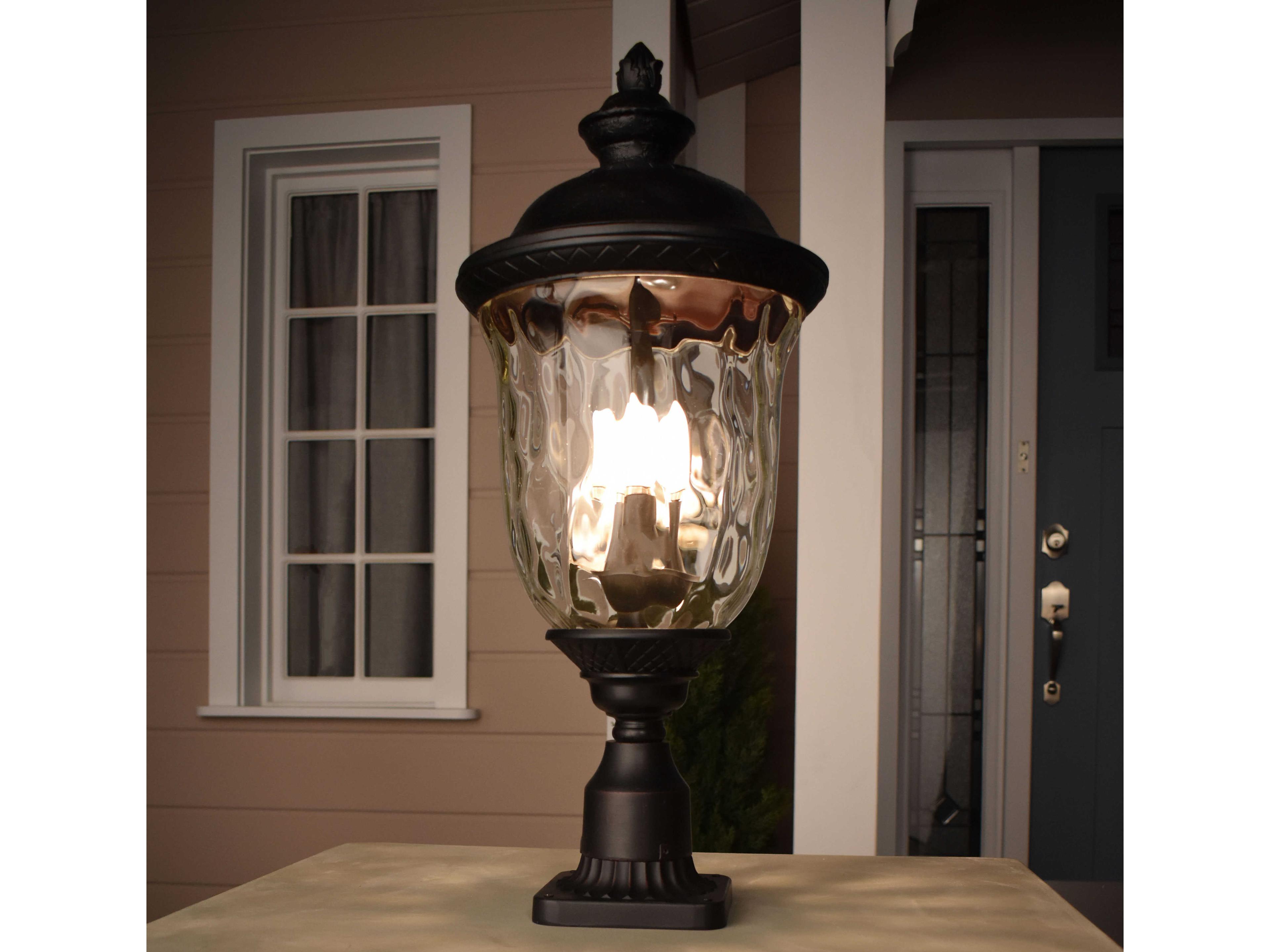 Maxim Lighting Carriage House DC & Water Glass Incandescent Outdoor Post Light
