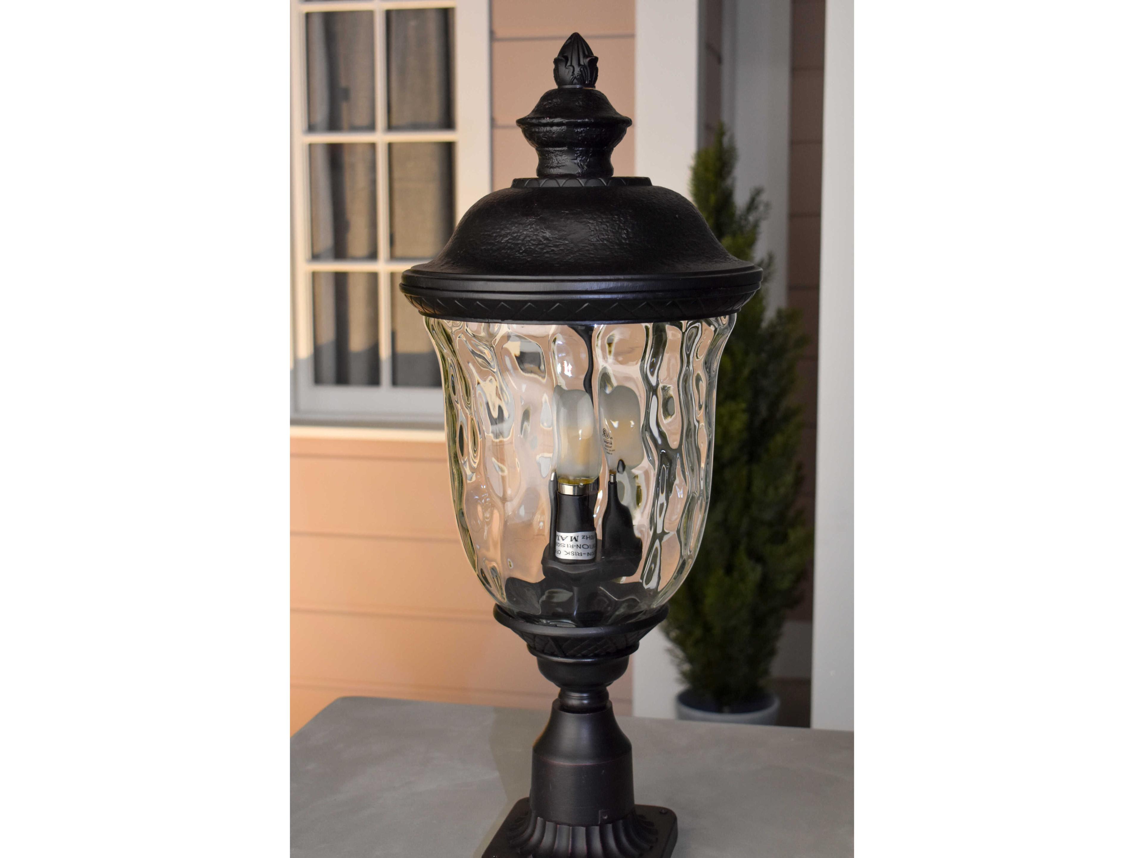 Maxim Lighting Carriage House DC & Water Glass Incandescent Outdoor Post Light