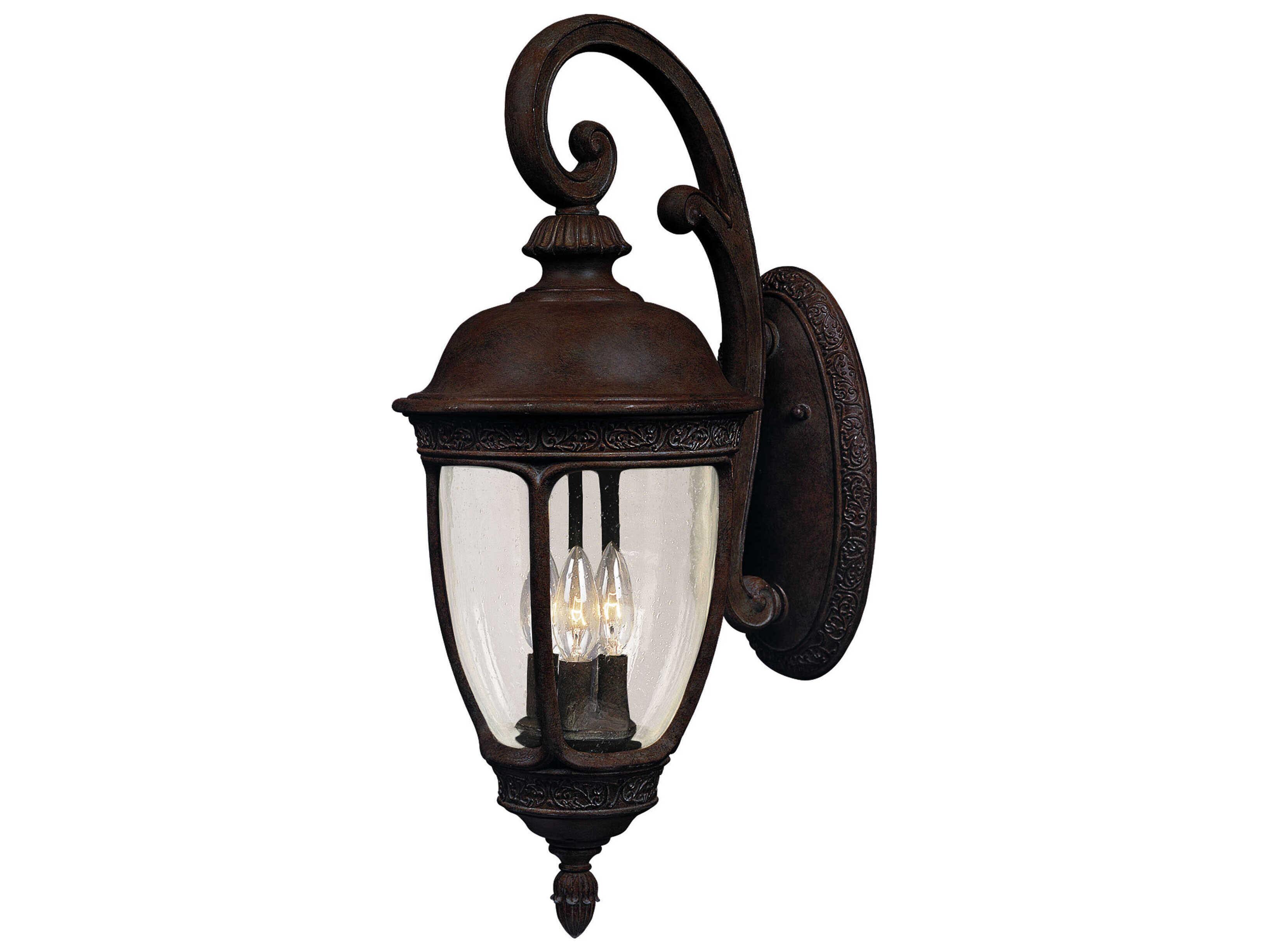 Maxim Lighting Knob Hill DC & Seedy Glass 3 - Light Incandescent Outdoor Wall Light