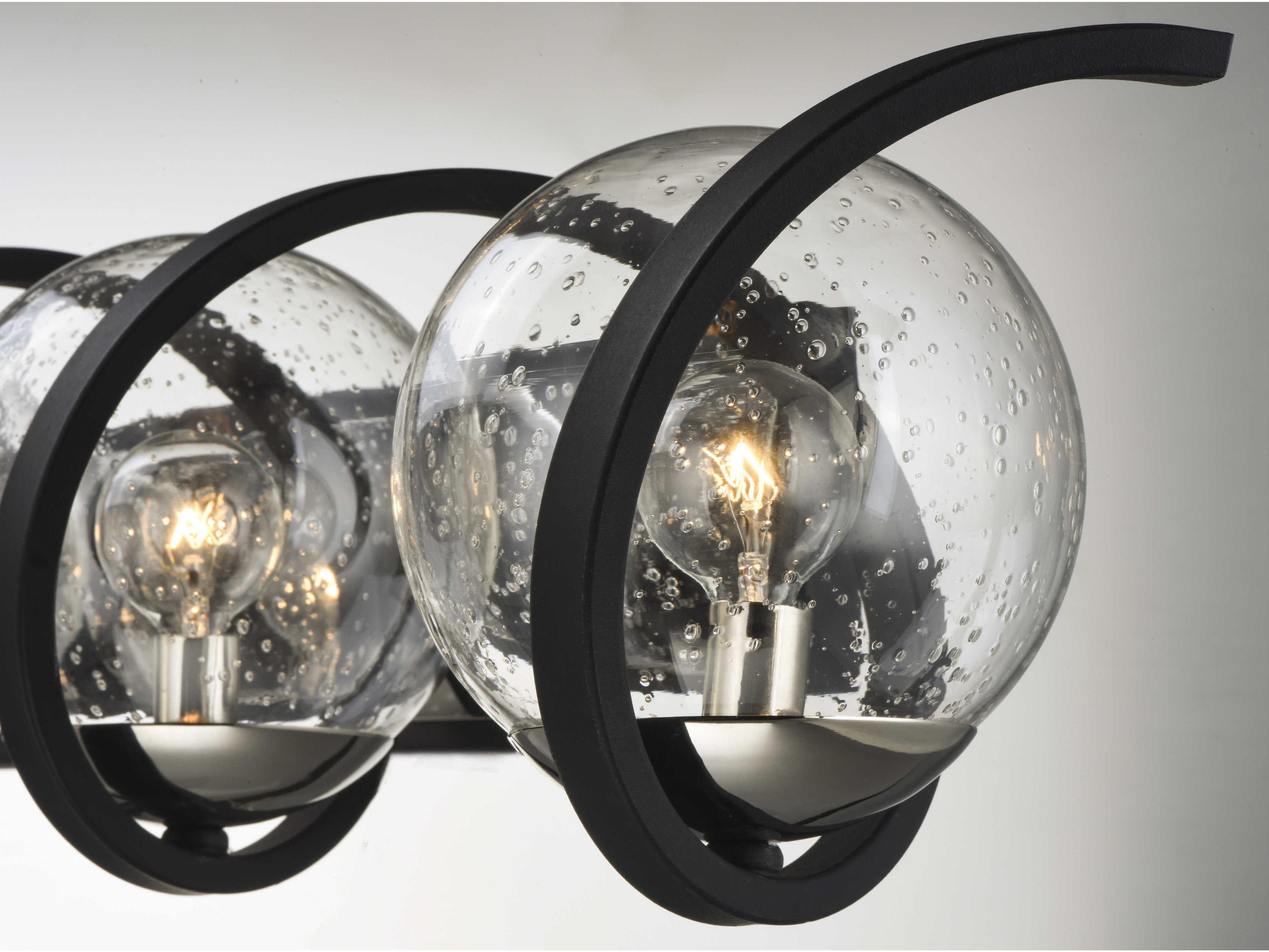 Maxim Lighting Curlicue 5-Light Black Polished Nickel Glass Vanity Light