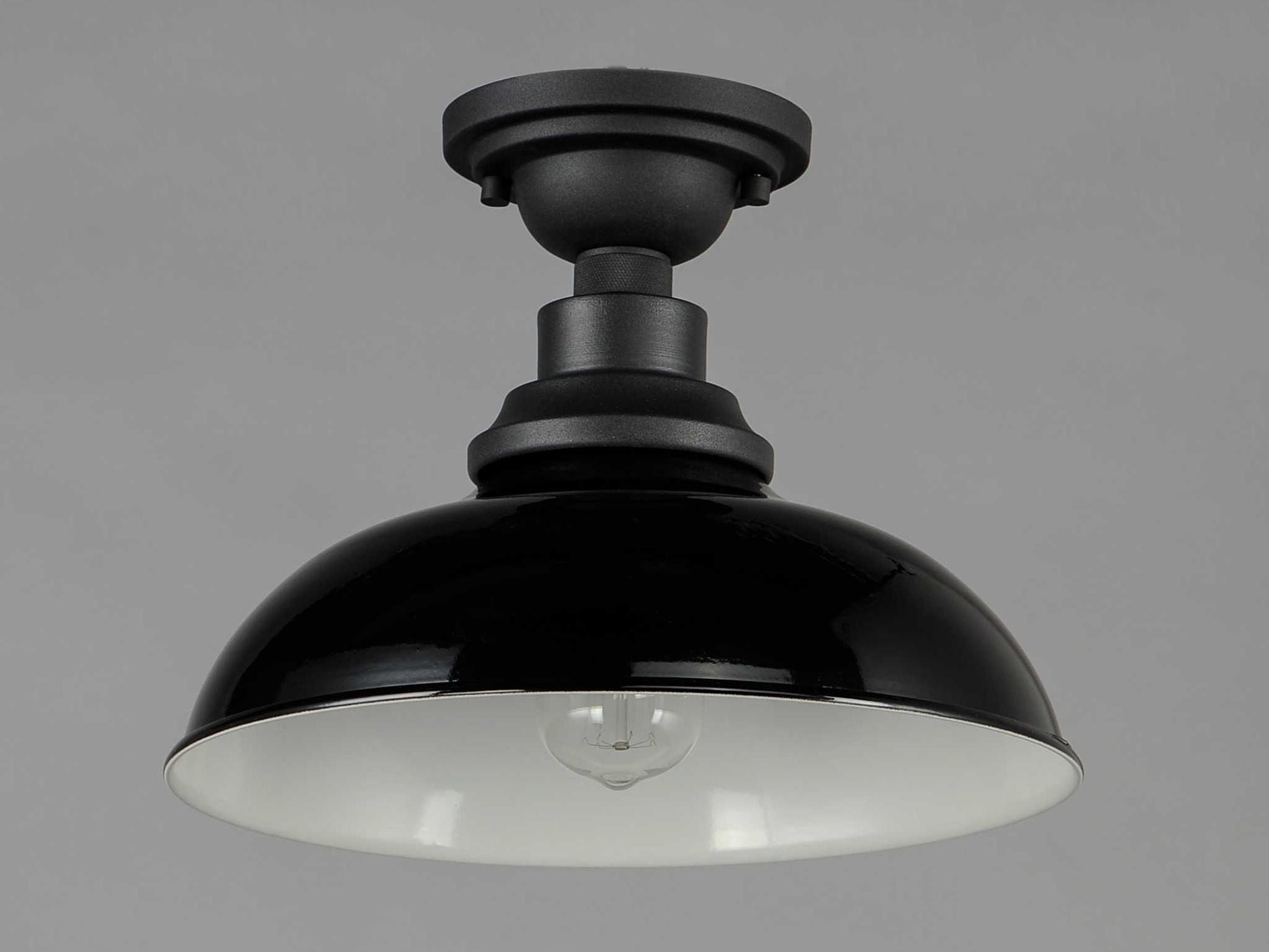 Maxim Lighting Granville 1-Light Gloss Black Bowl Flush Mount