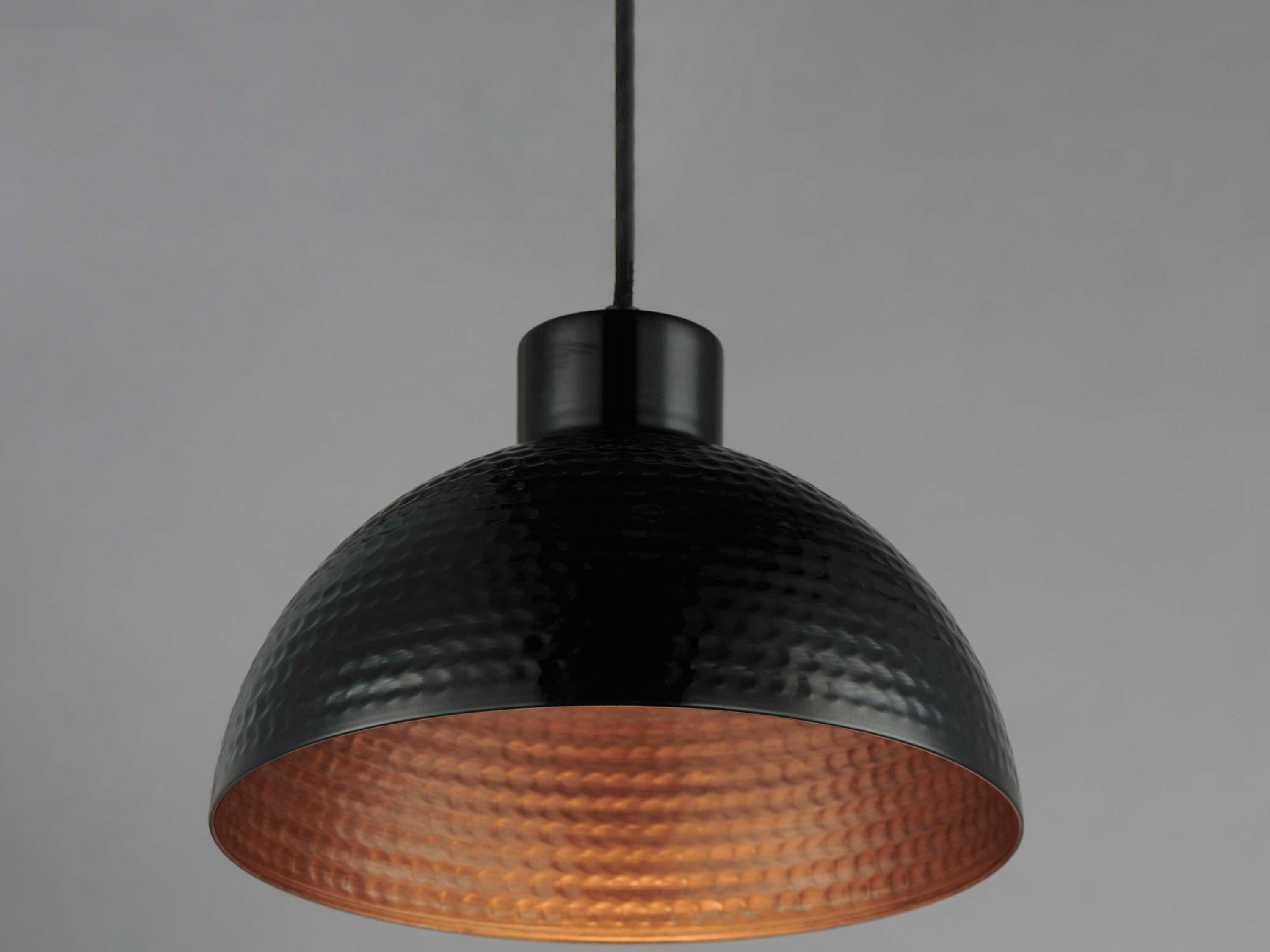 Maxim Lighting Rockport 1-Light Black Antique Copper Dome Mini Pendant