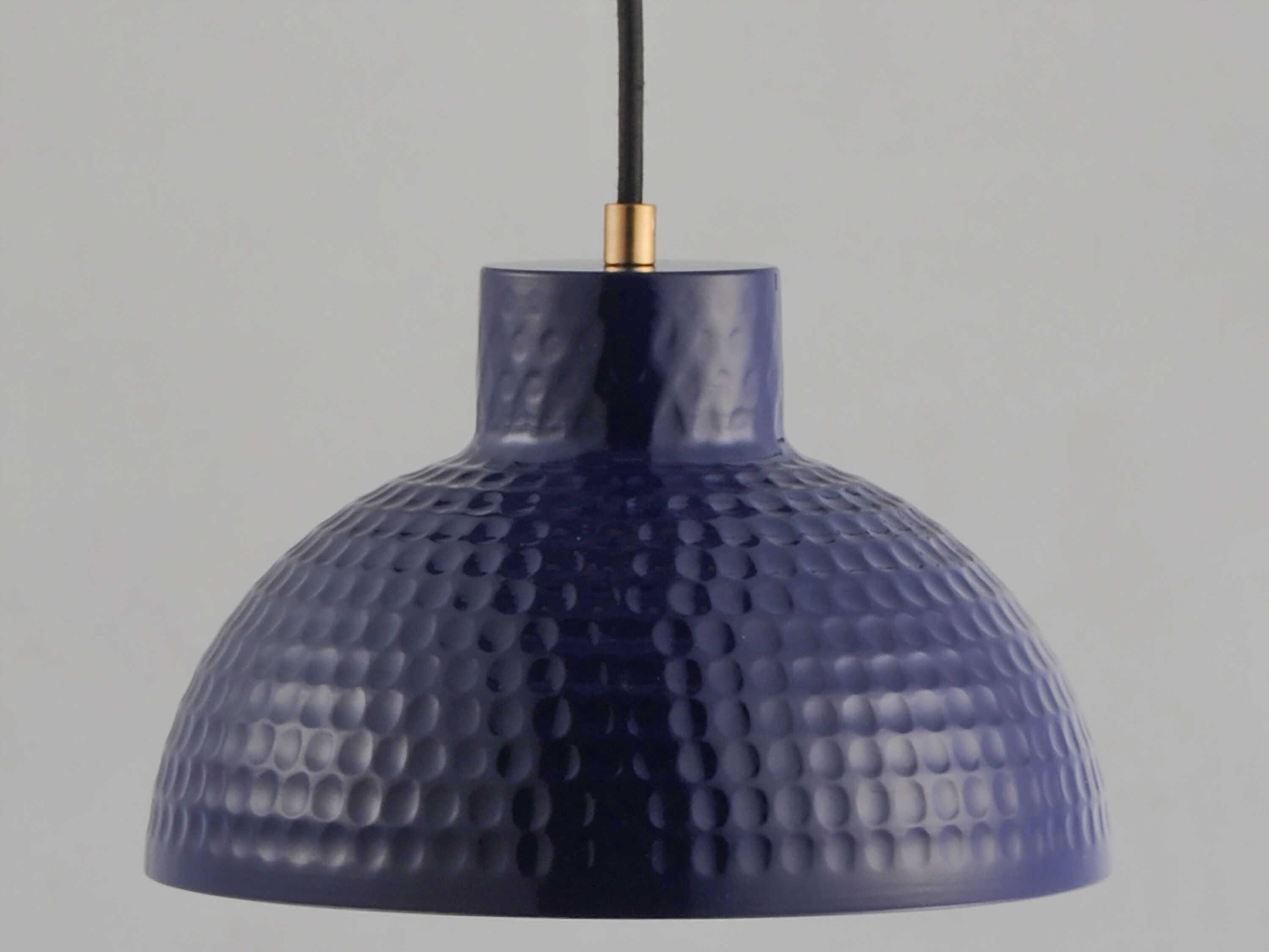 Maxim Lighting Rockport 1-Light Natural Aged Brass Blue Mini Pendant