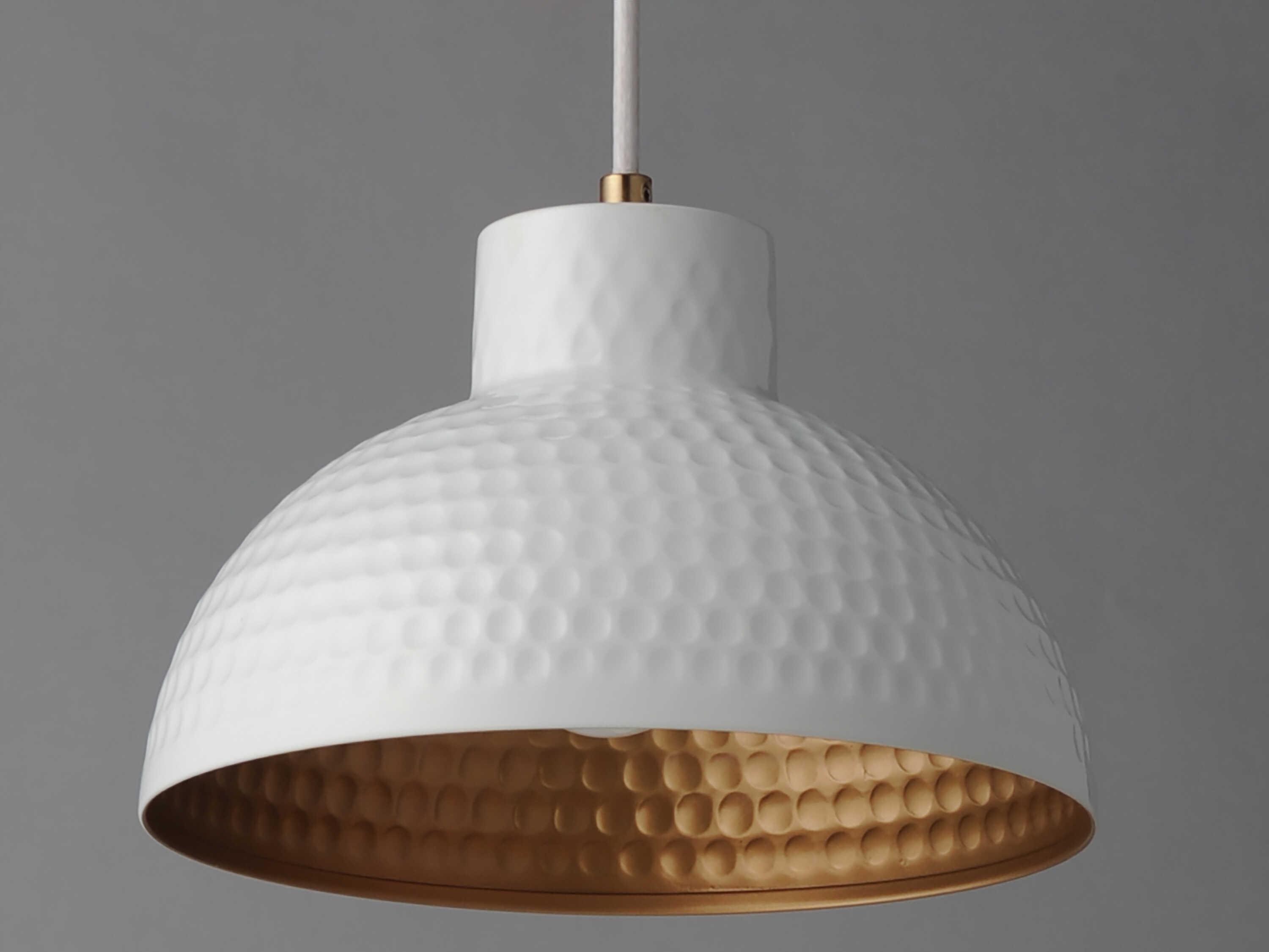 Maxim Lighting Rockport 1-Light White Natural Aged Brass Mini Pendant