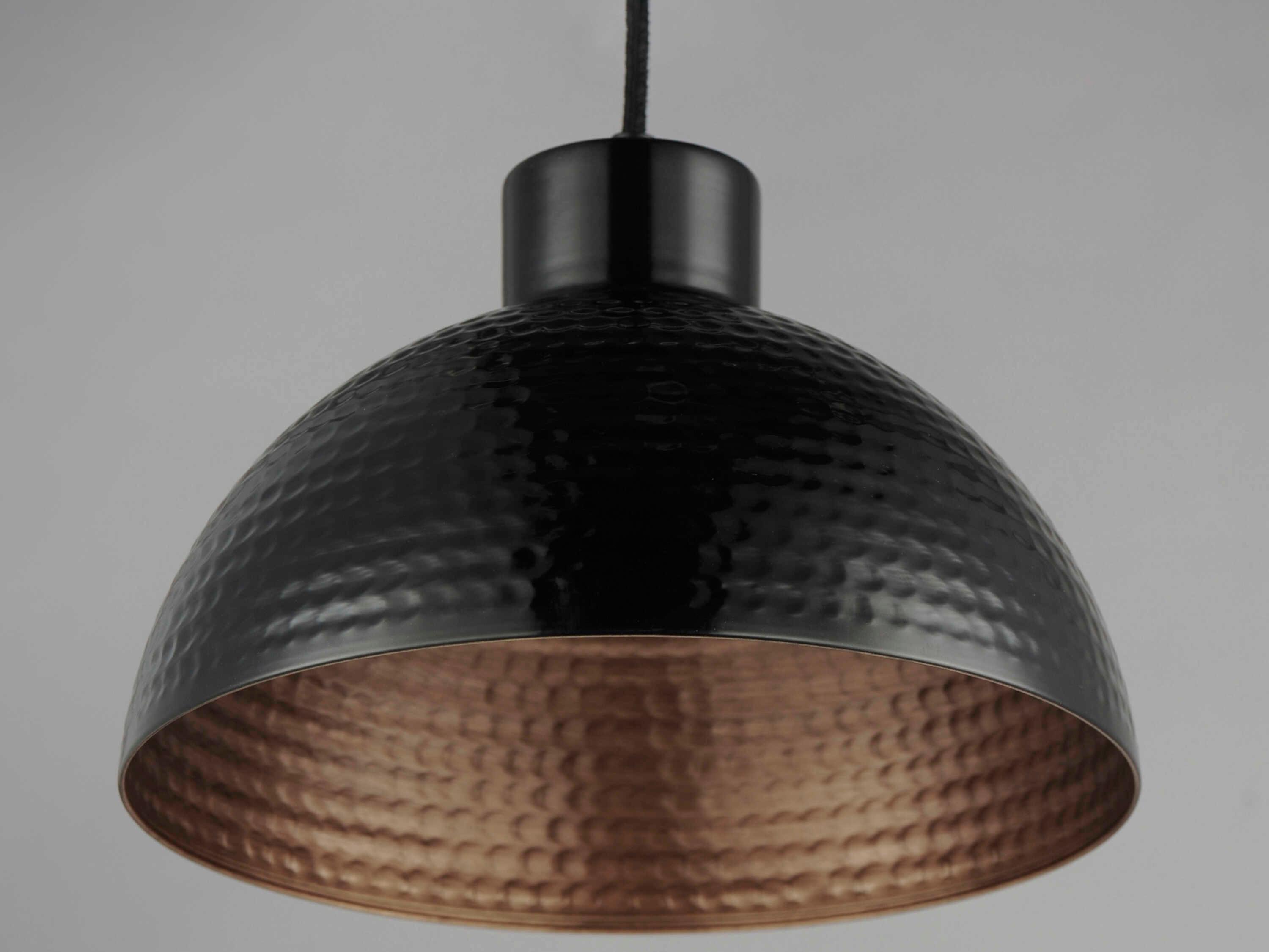 Maxim Lighting Rockport 1-Light Black Antique Copper Dome Mini Pendant