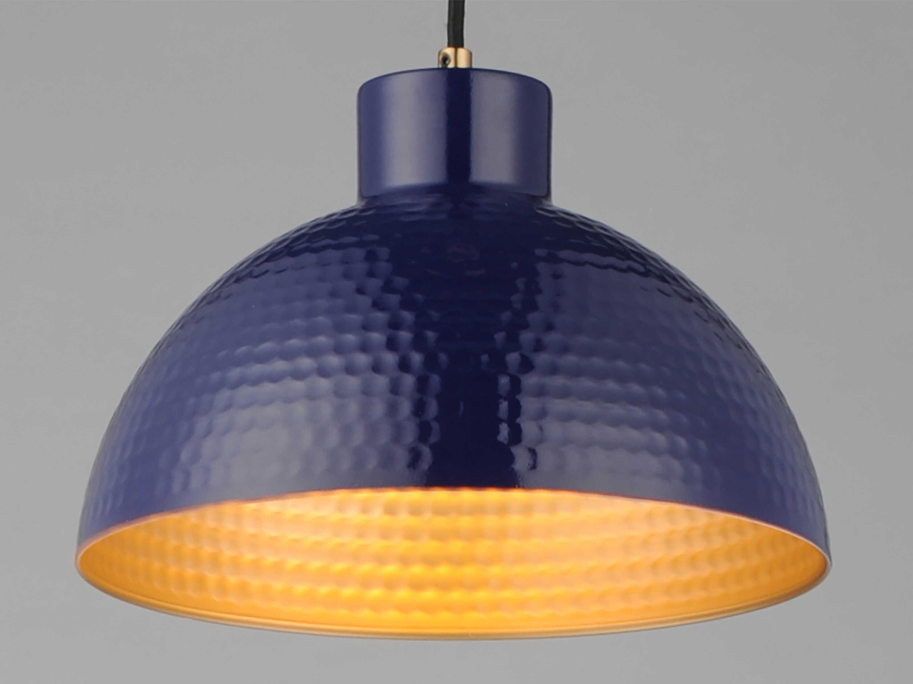 Maxim Lighting Rockport 1-Light Natural Aged Brass Blue Mini Pendant