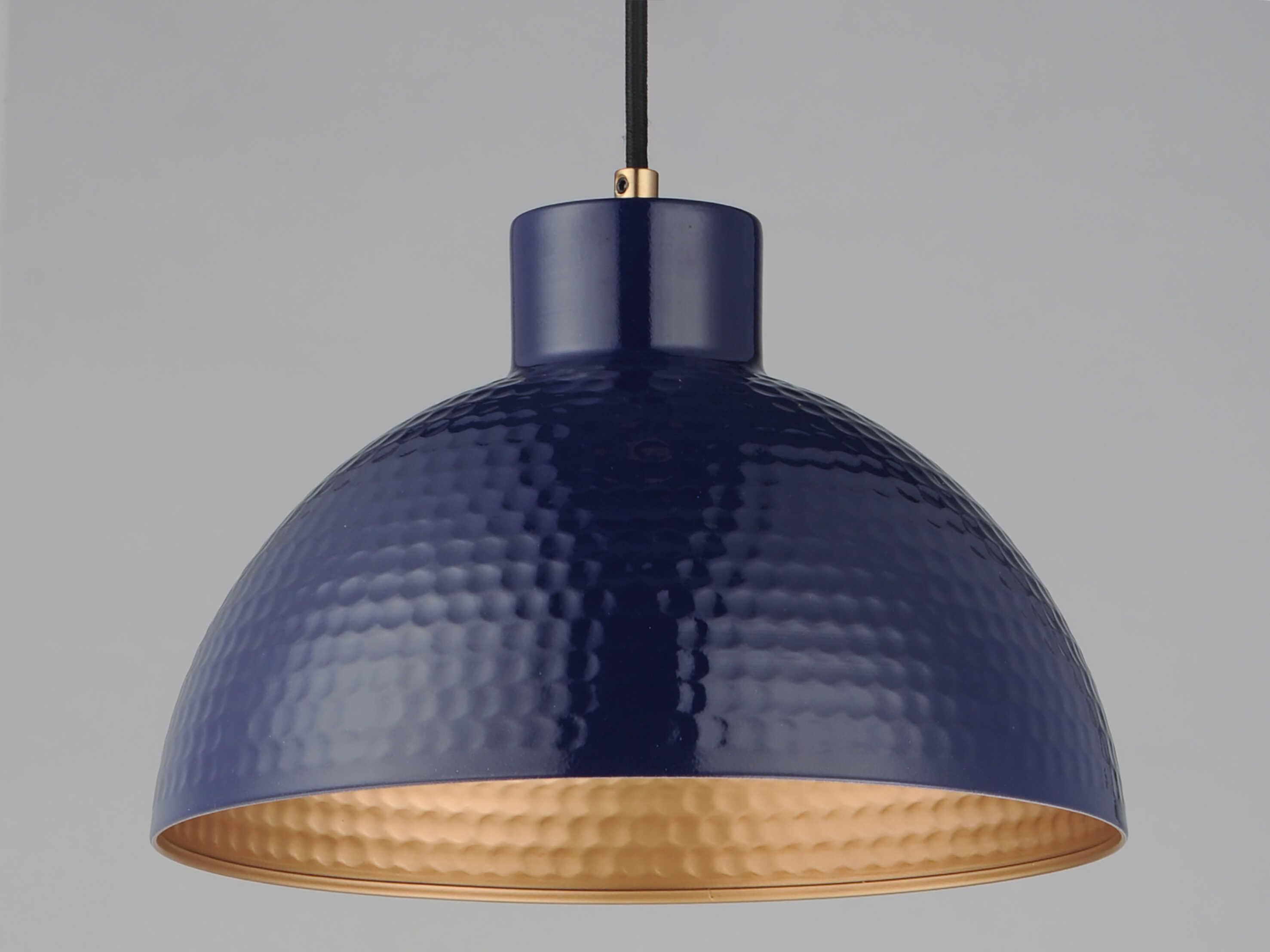 Maxim Lighting Rockport 1-Light Natural Aged Brass Blue Mini Pendant