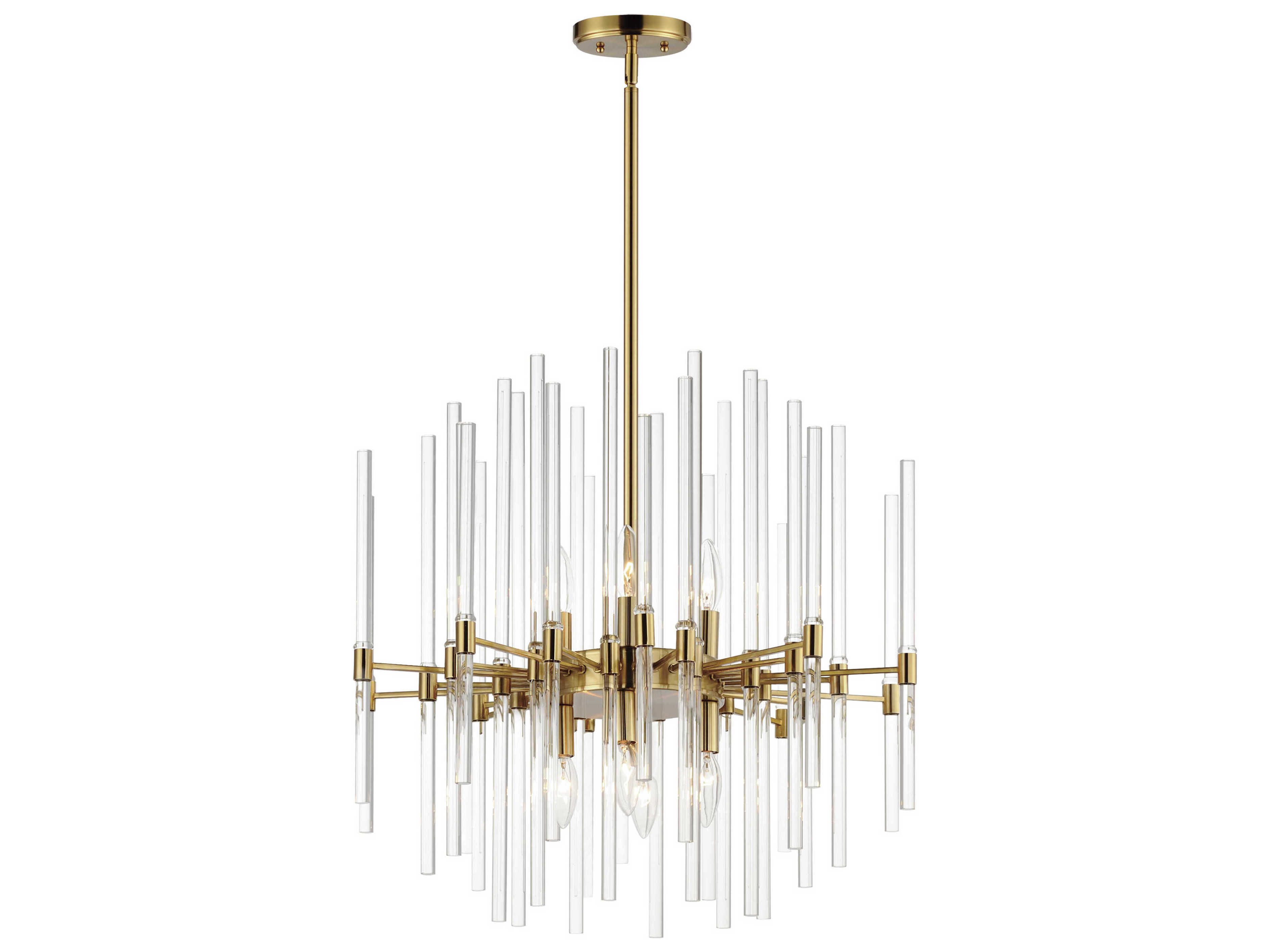 Maxim Lighting Divine 8-Light Heritage Brass Glass Linear Pendant