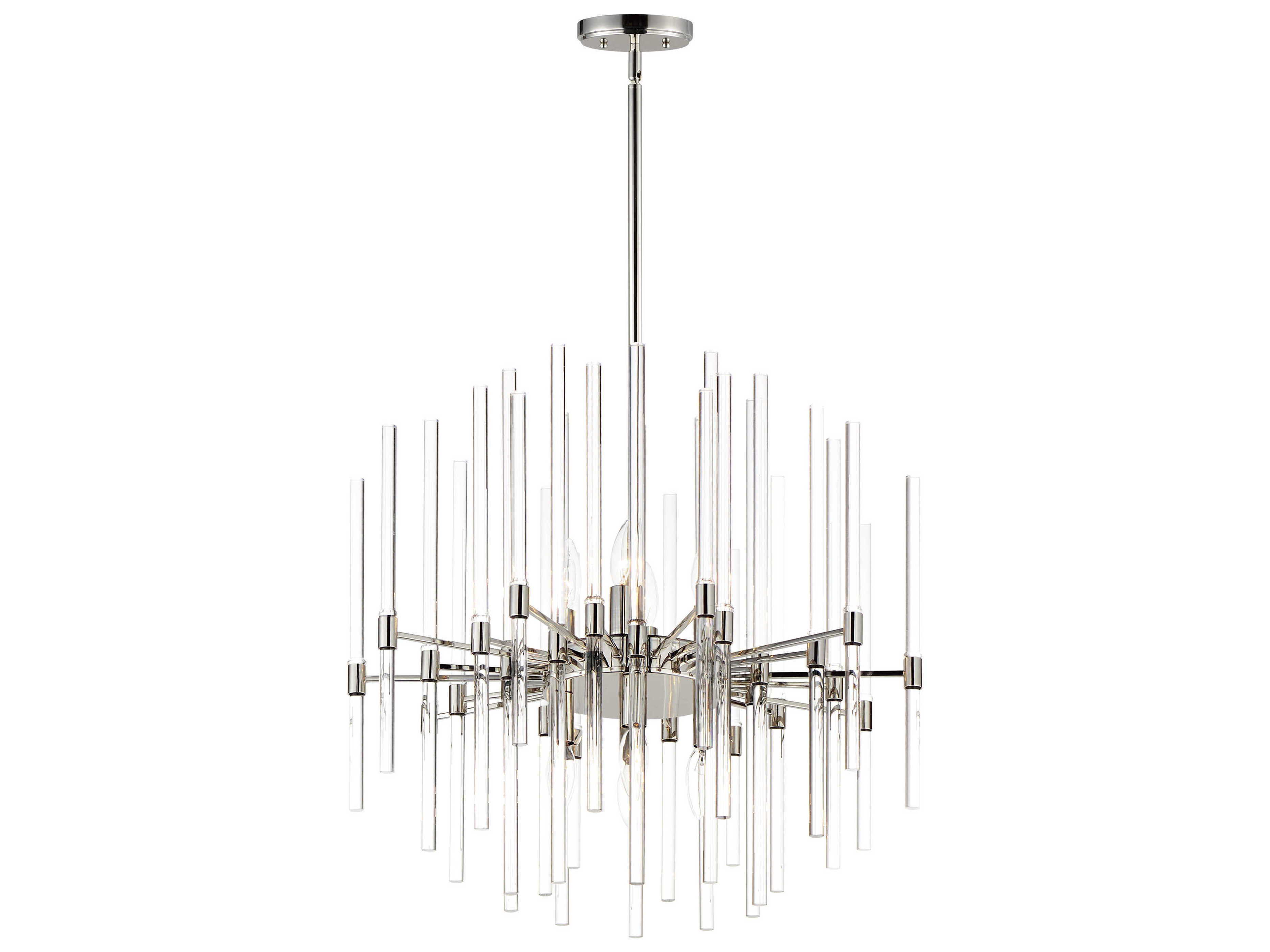 Maxim Lighting Divine 8-Light Polished Nickel Glass Linear Pendant