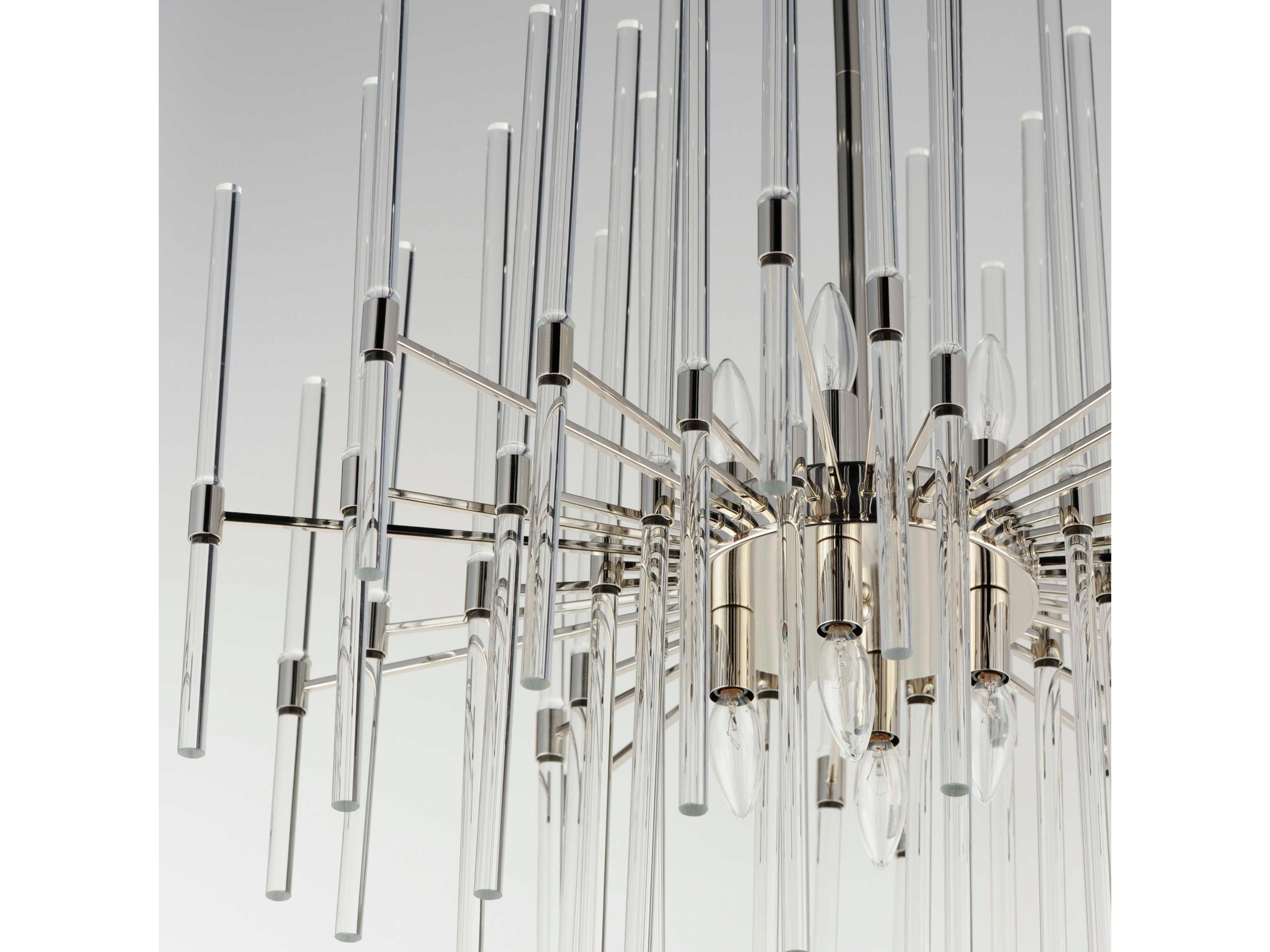 Maxim Lighting Divine 8-Light Polished Nickel Glass Linear Pendant