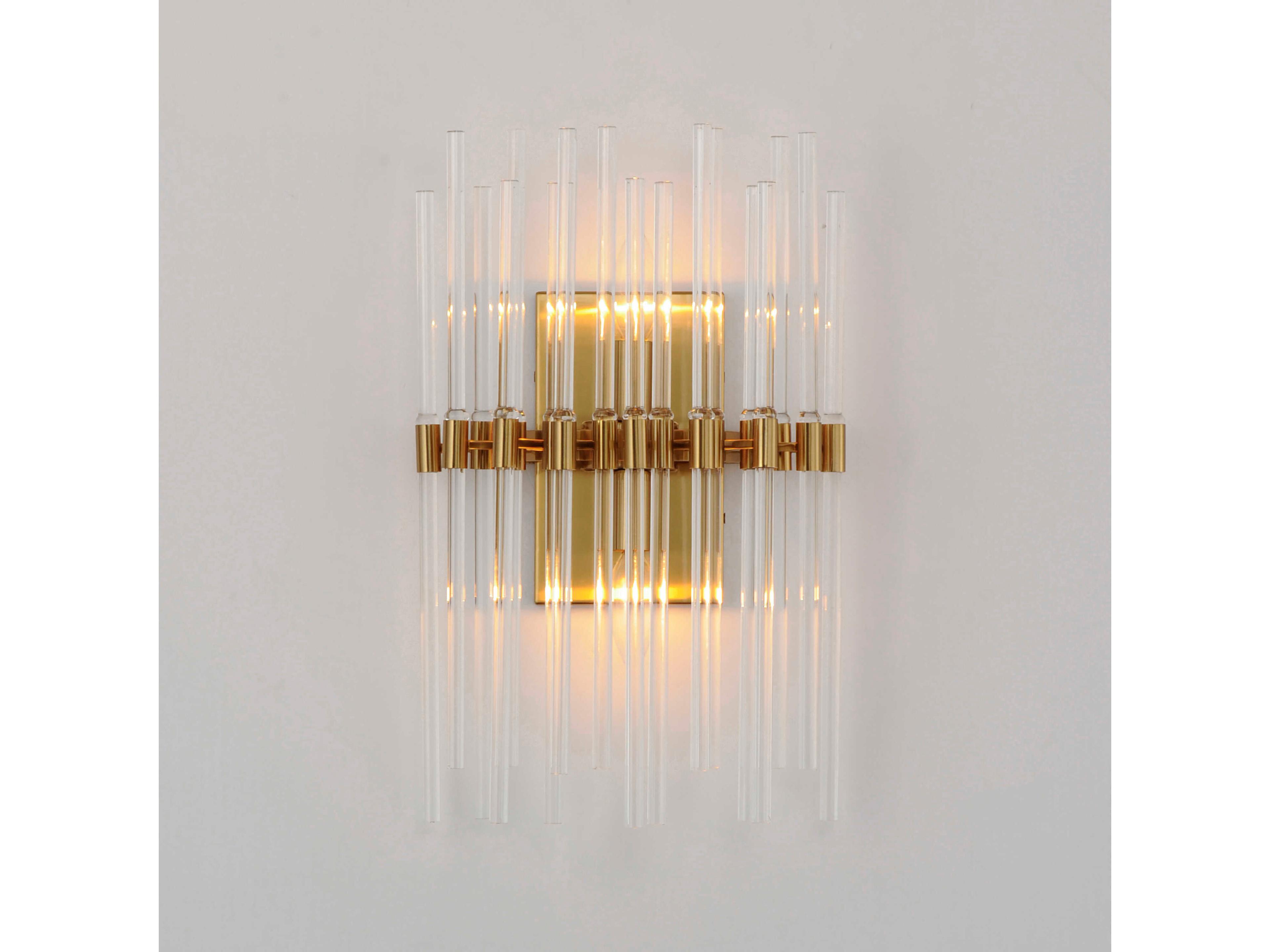 Maxim Lighting Divine 2-Light Heritage Brass Glass Wall Sconce
