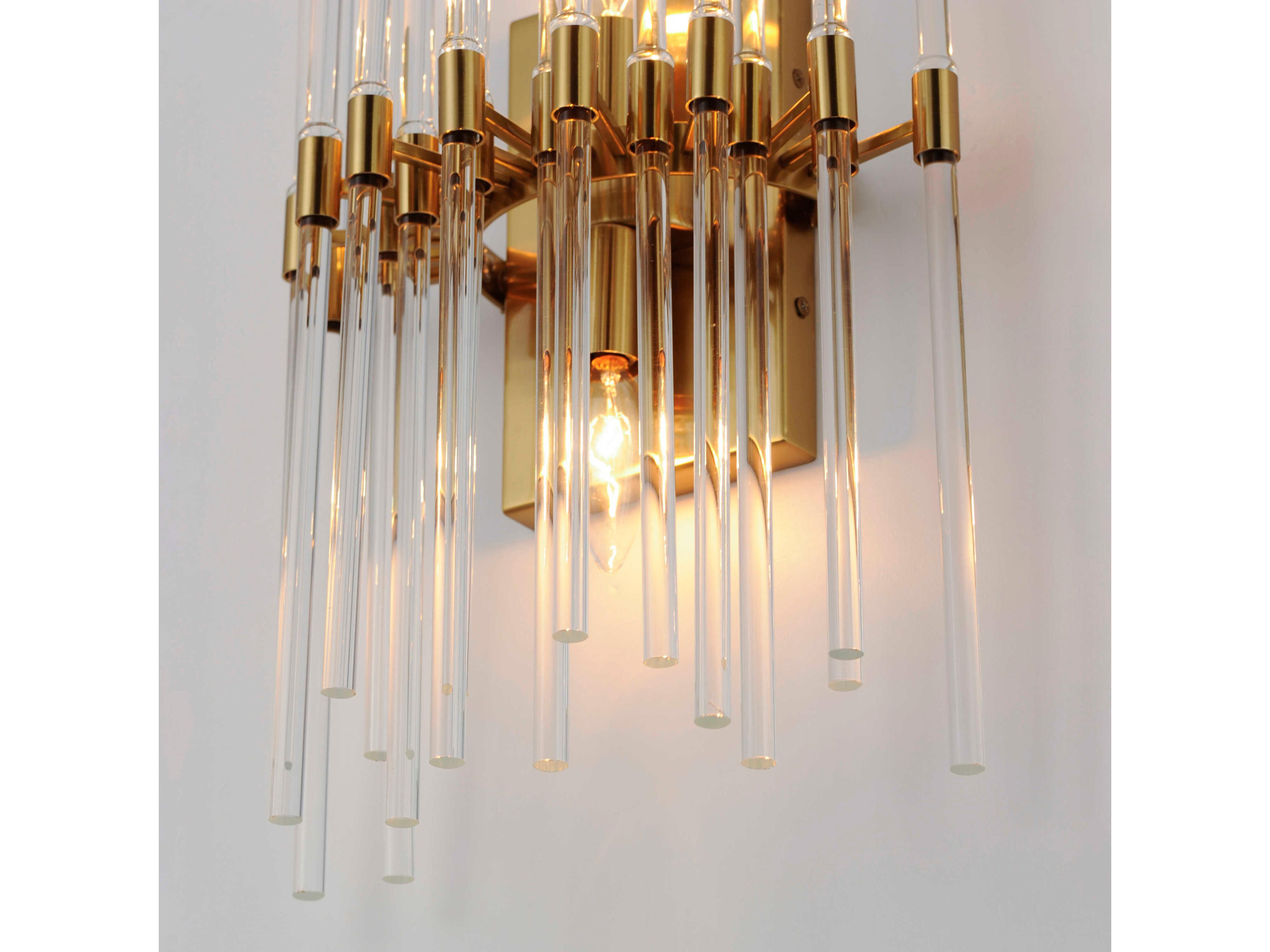 Maxim Lighting Divine 2-Light Heritage Brass Glass Wall Sconce