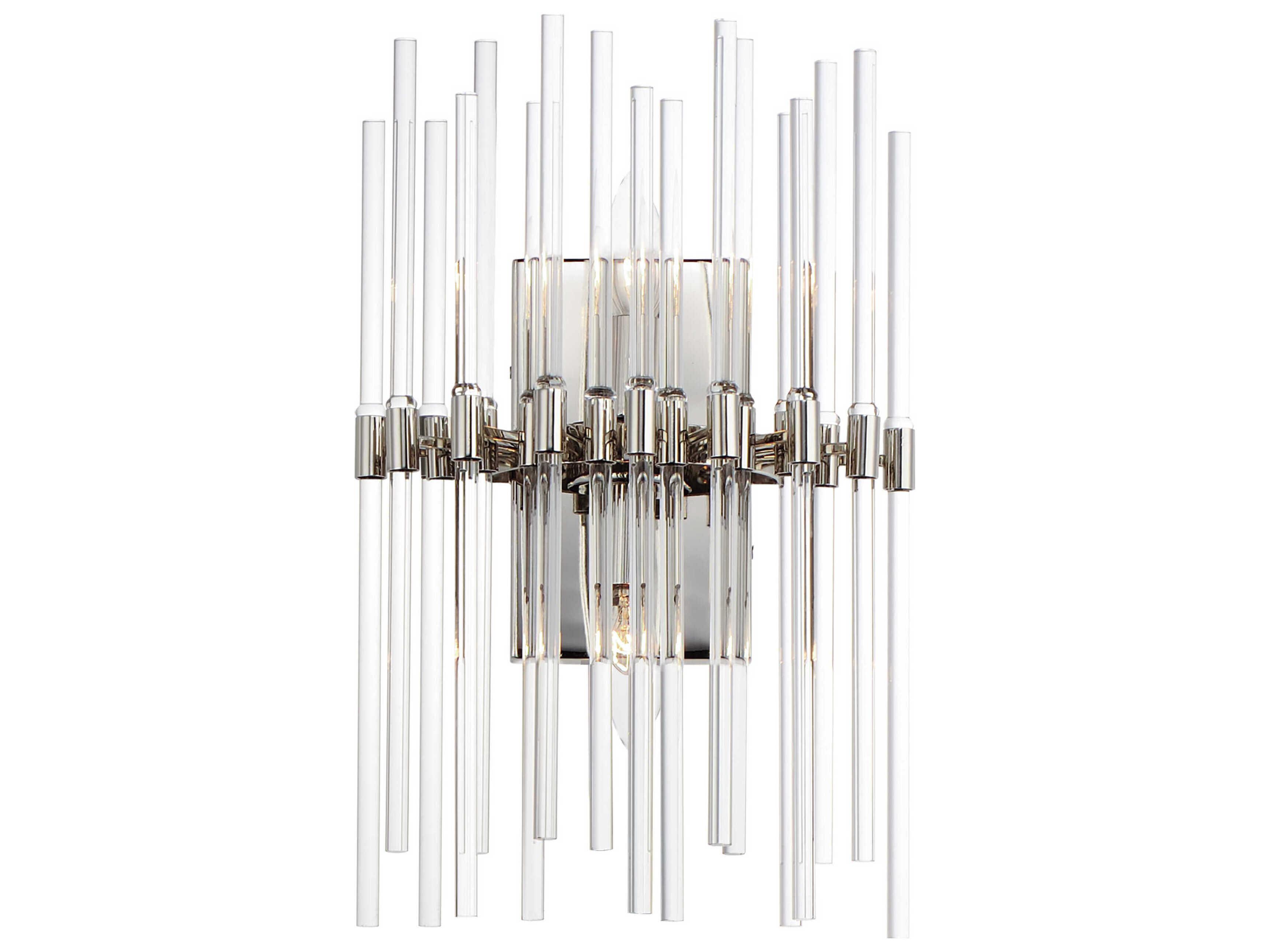 Maxim Lighting Divine 2-Light Polished Nickel Glass Wall Sconce