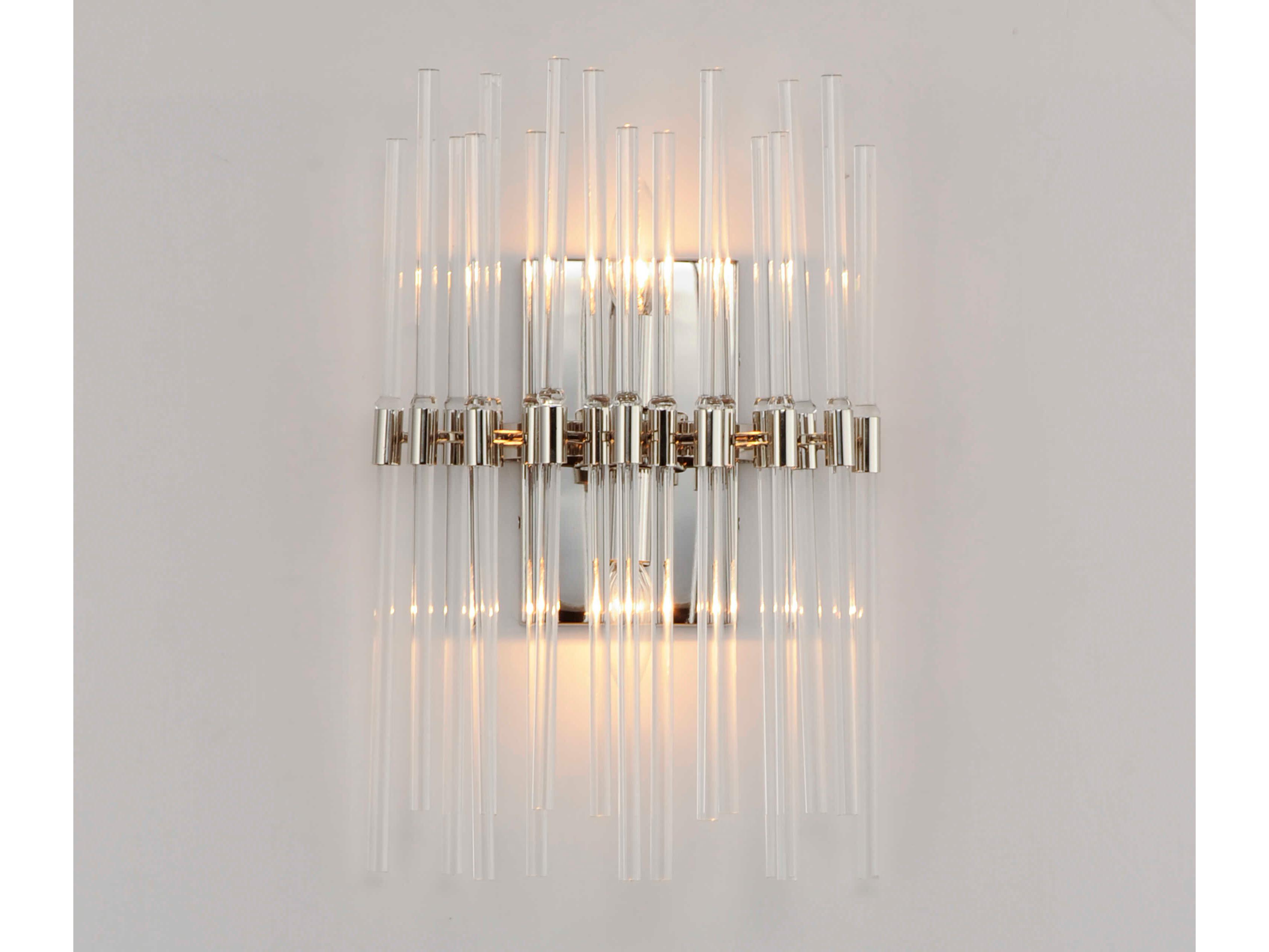 Maxim Lighting Divine 2-Light Polished Nickel Glass Wall Sconce
