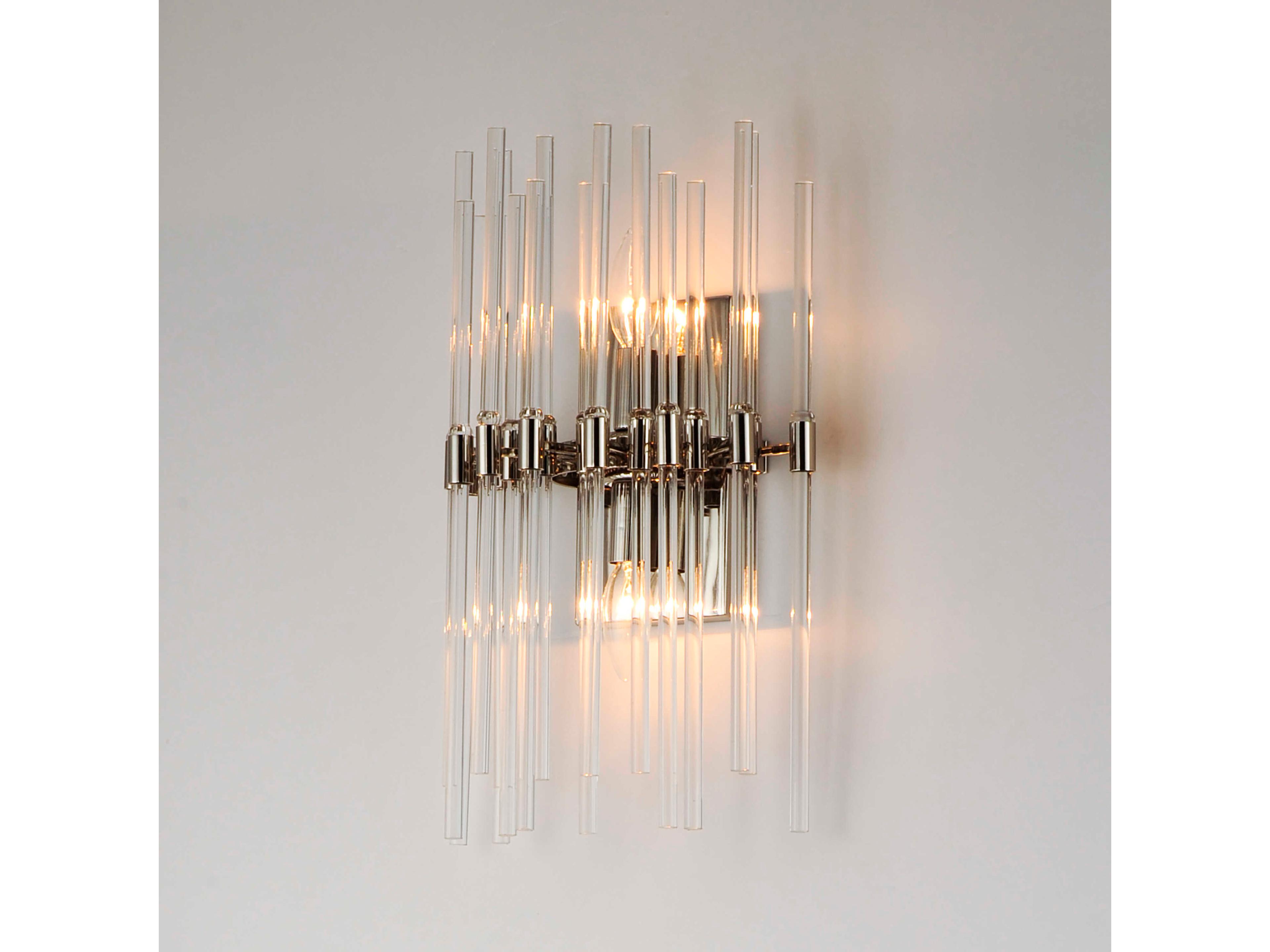 Maxim Lighting Divine 2-Light Polished Nickel Glass Wall Sconce