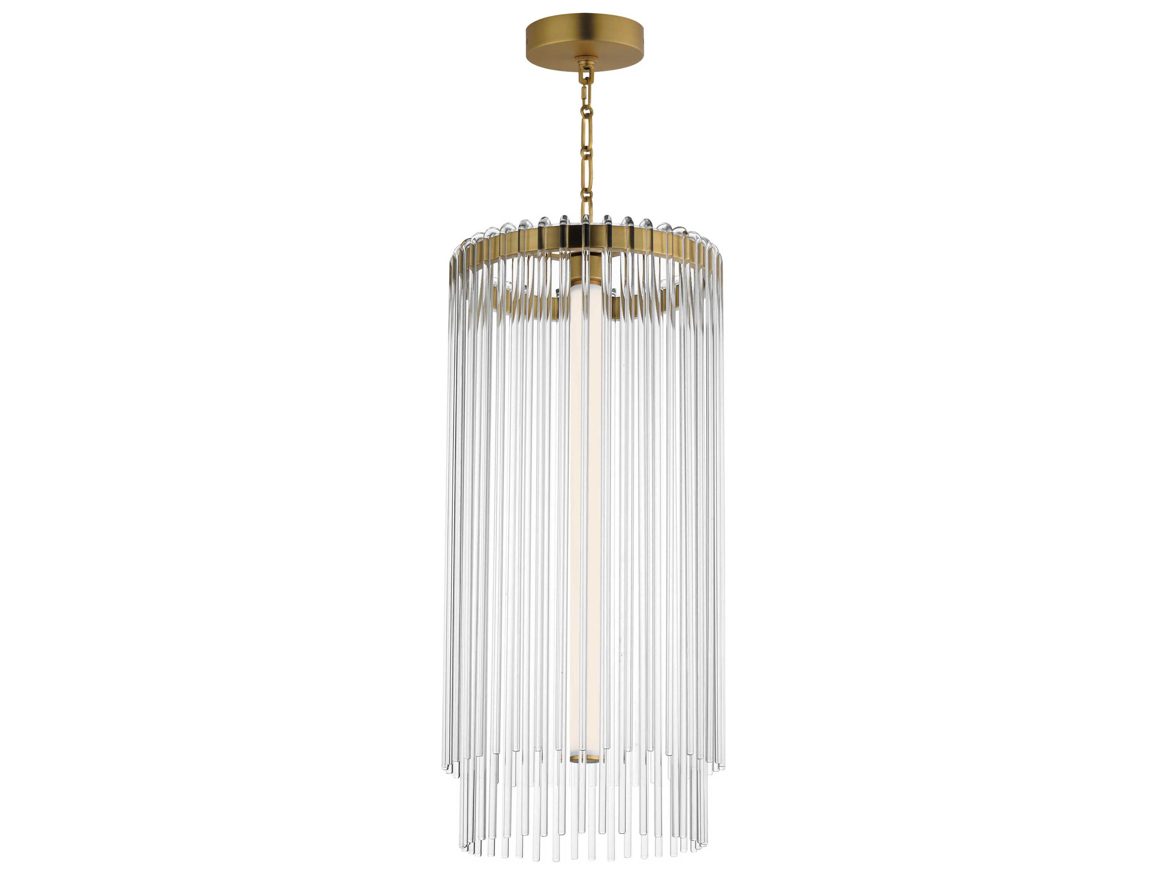 Maxim Lighting Jolie 1-Light Natural Aged Brass Cylinder Pendant
