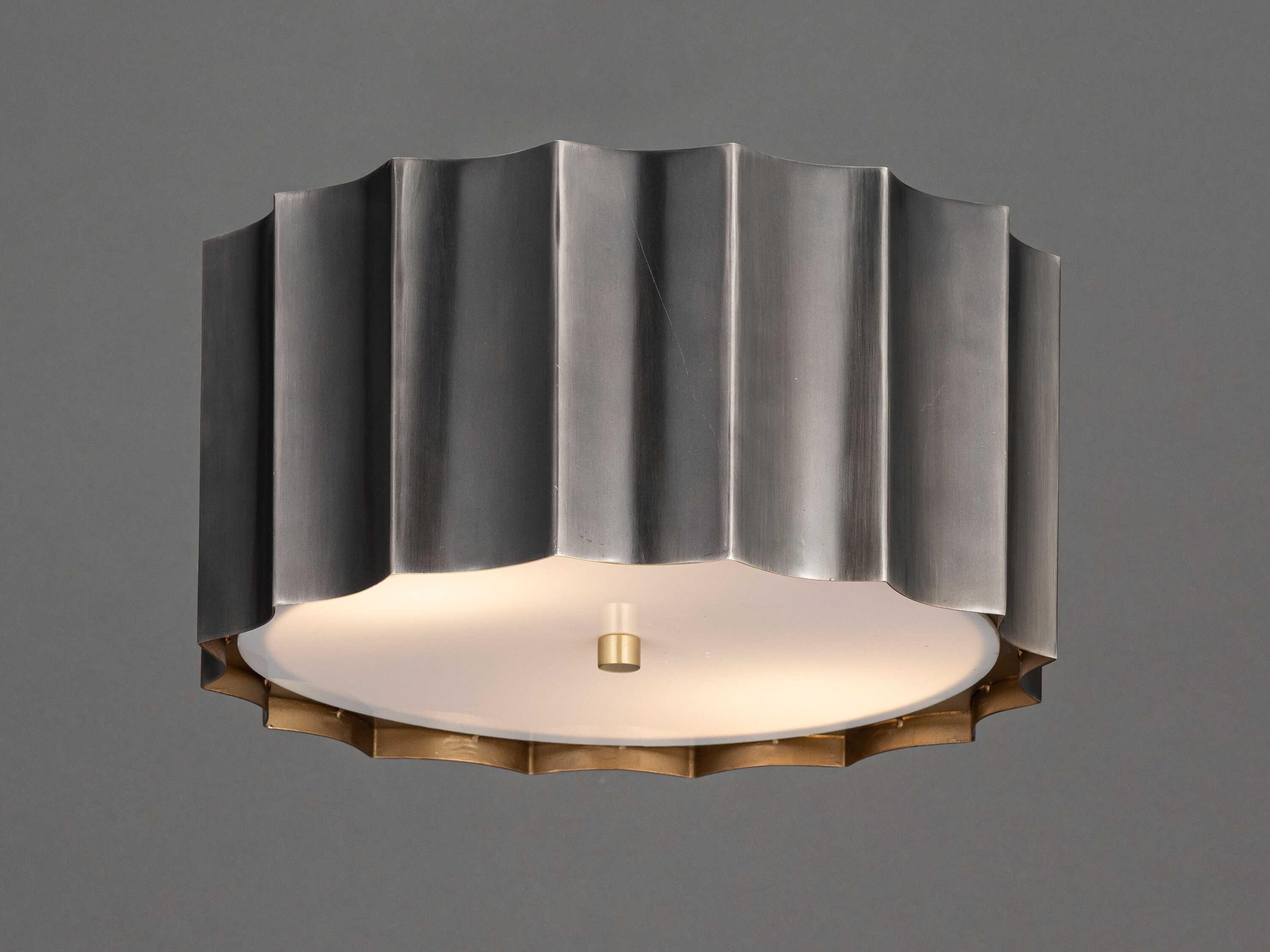 Maxim Lighting Allegra 2-Light Gunmetal Gold Geometric Flush Mount