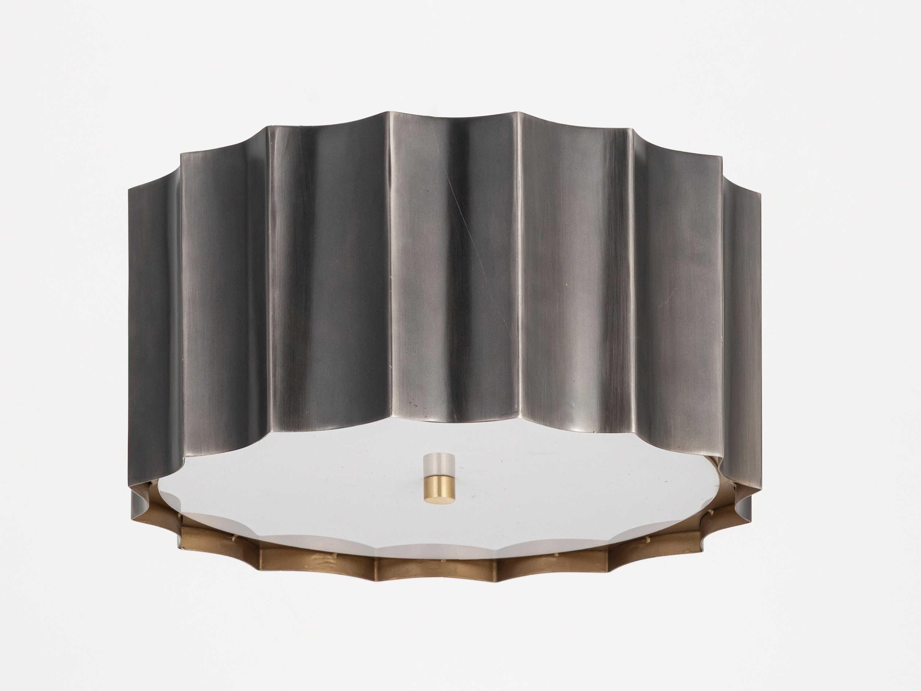Maxim Lighting Allegra 2-Light Gunmetal Gold Geometric Flush Mount