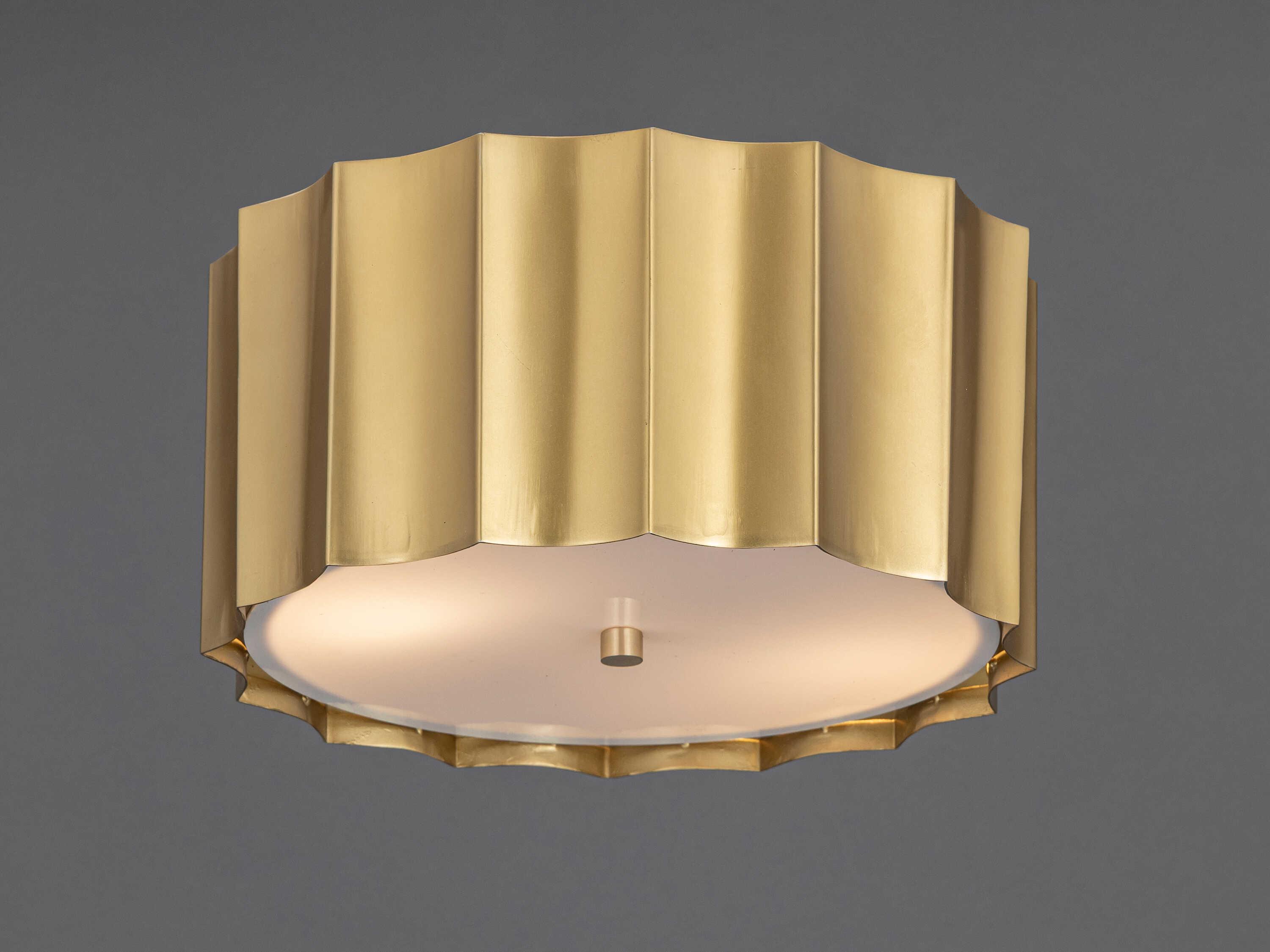 Maxim Lighting Allegra 2-Light Weathered Brass Geometric Flush Mount