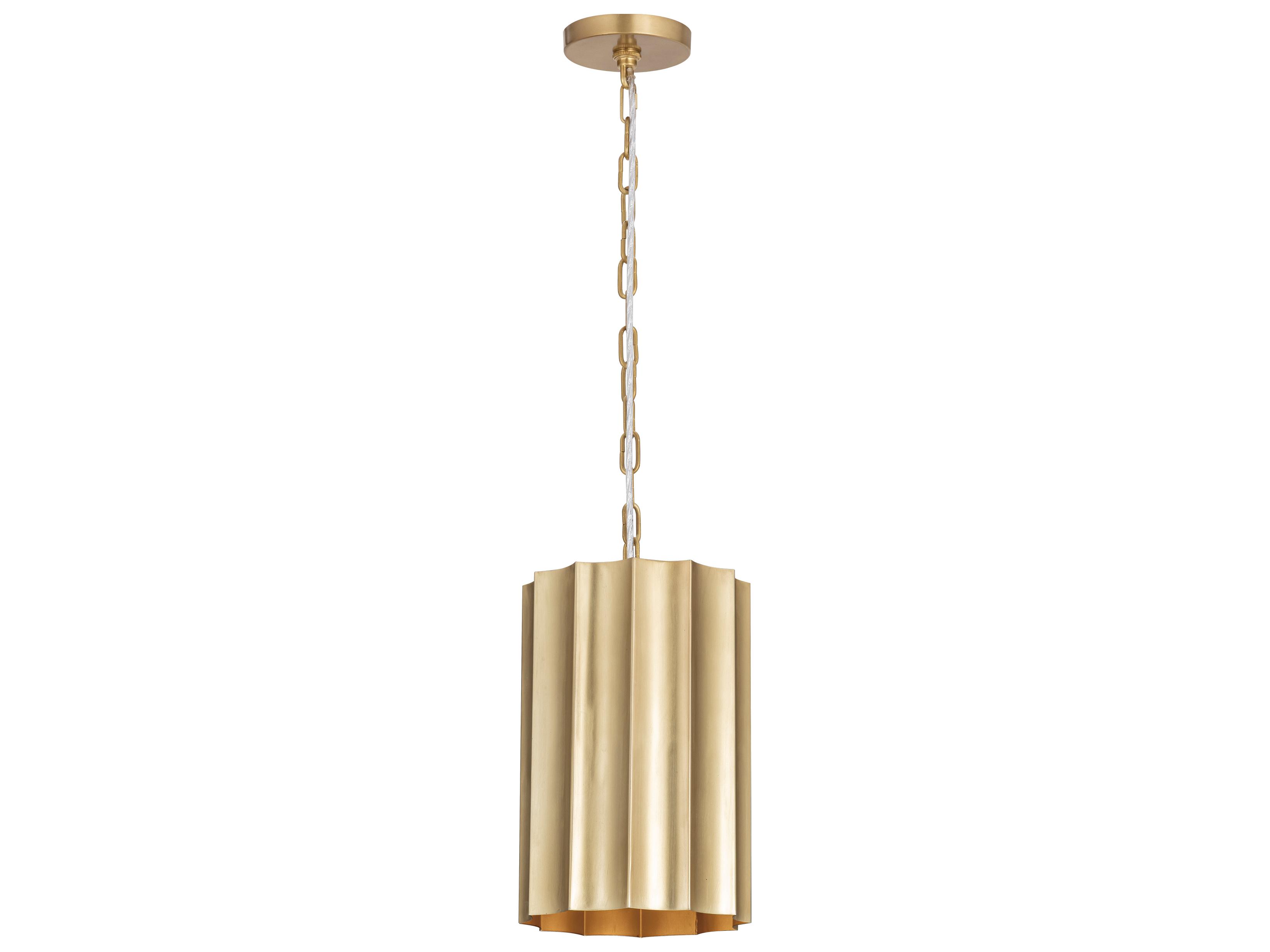 Maxim Lighting Allegra 1-Light Weathered Brass Cylinder Geometric Mini Pendant