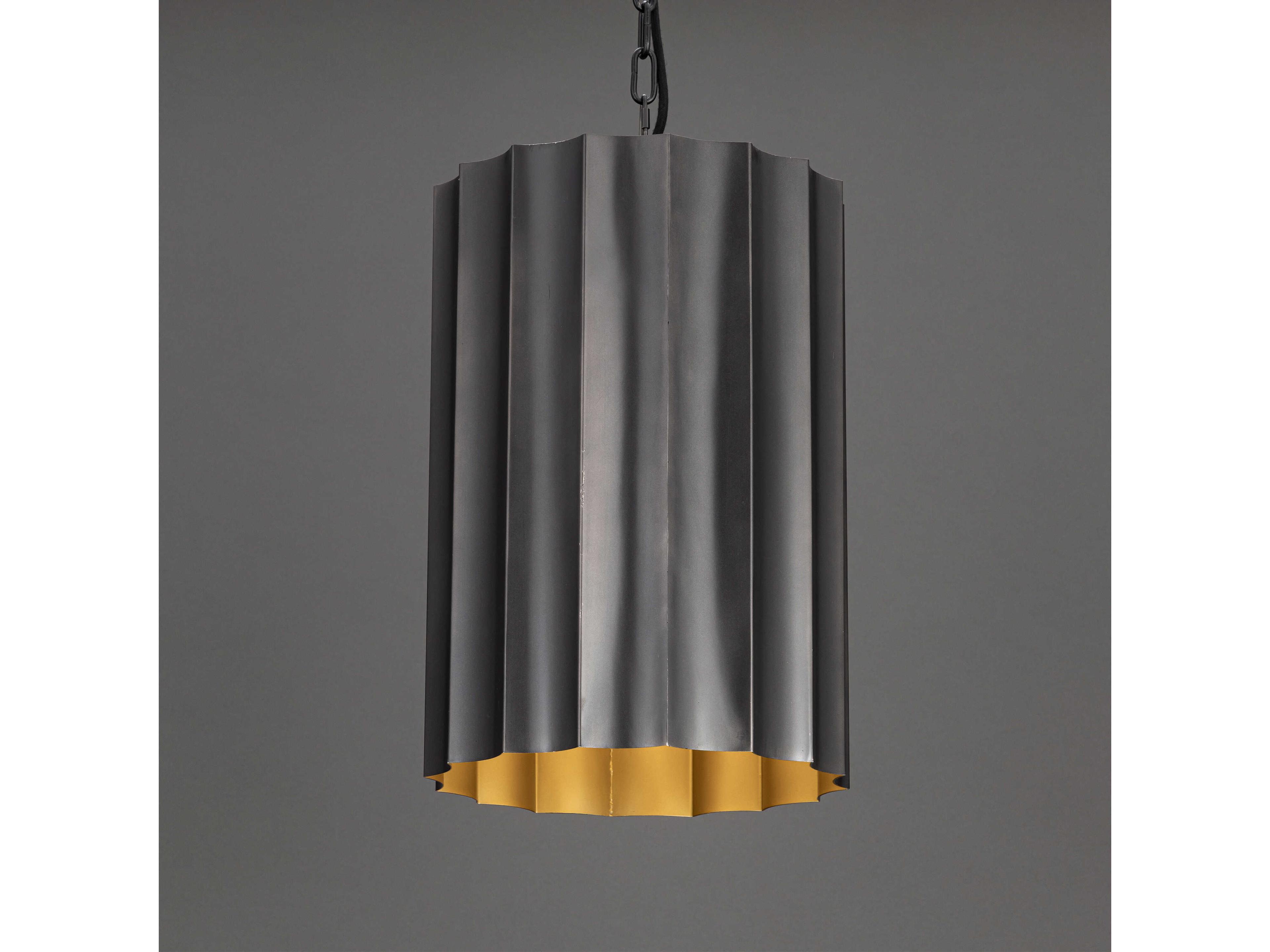 Maxim Lighting Allegra 1-Light Gunmetal Gold Cylinder Geometric Mini Pendant