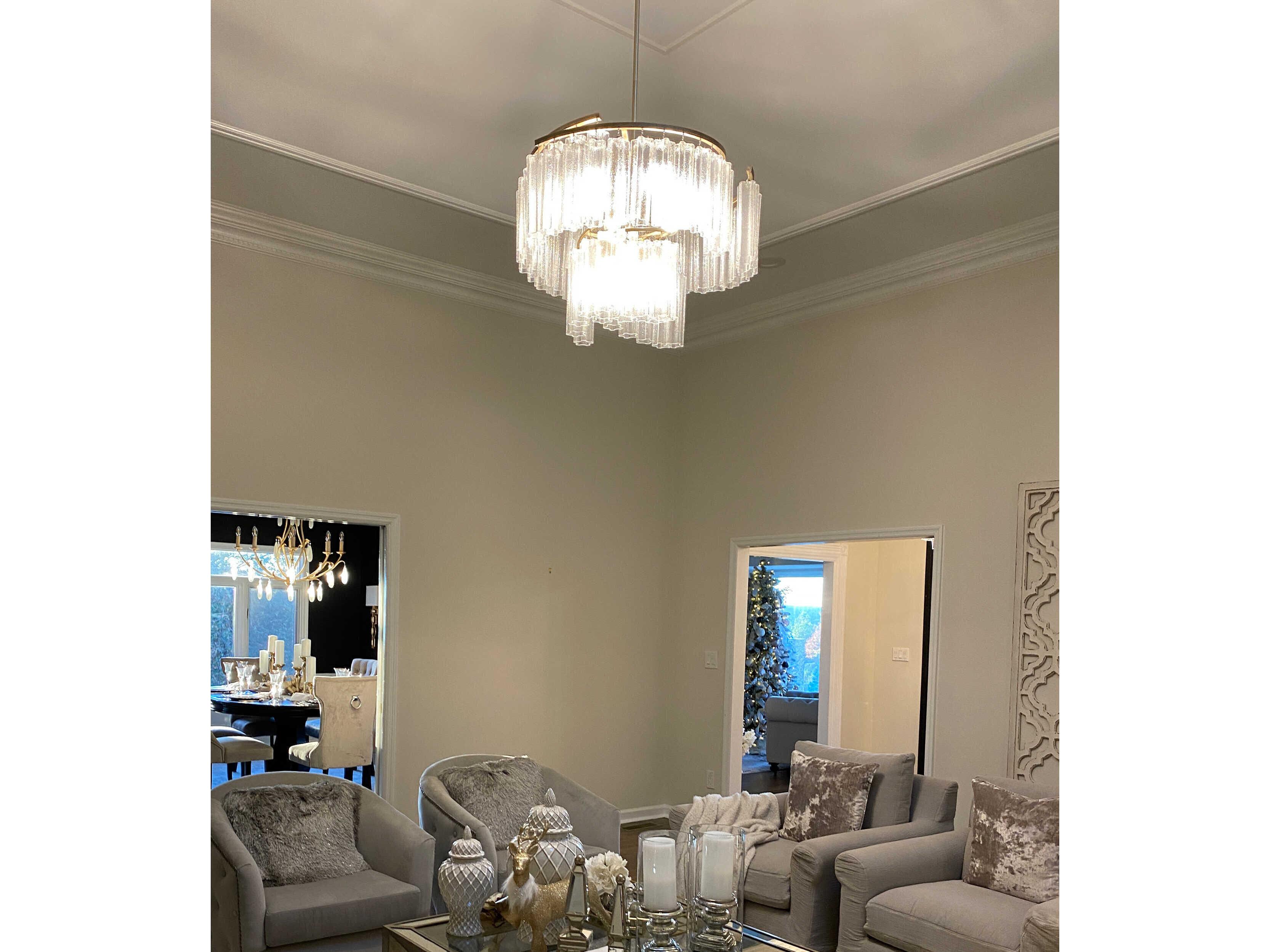 Maxim Lighting Victoria 7-Light Golden Silver Glass Pendant