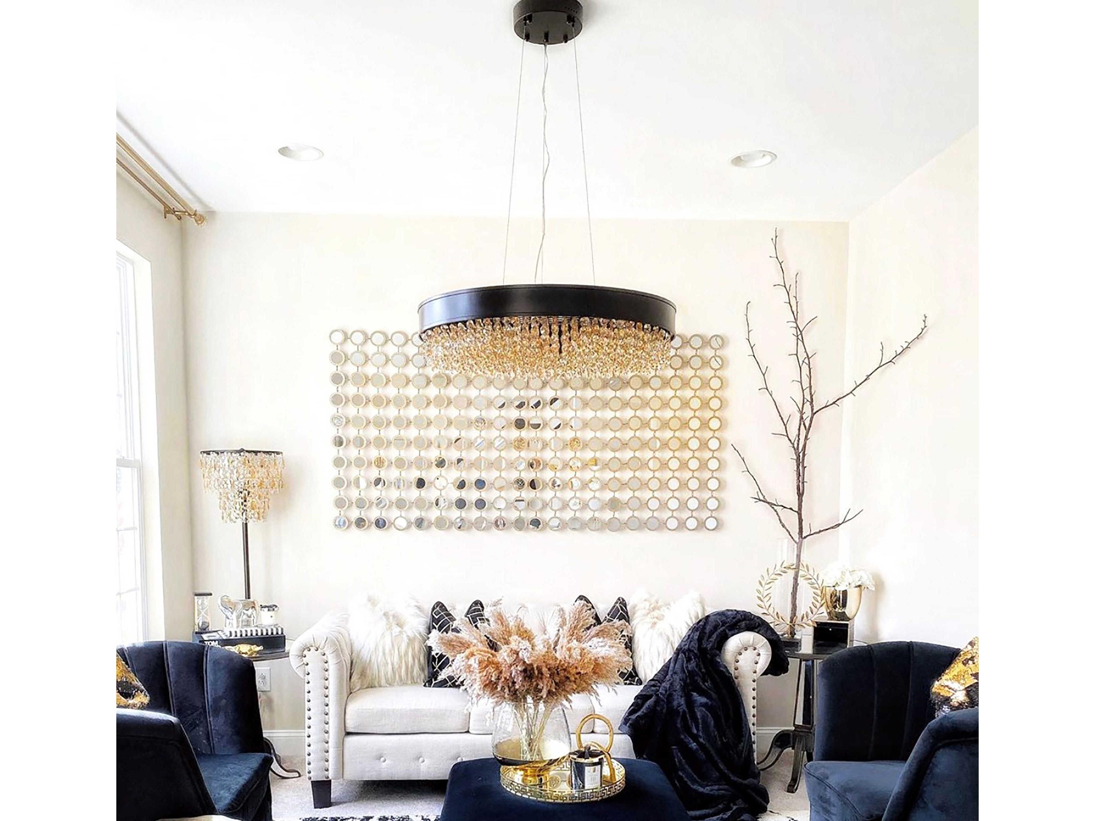 Maxim Lighting Mystic 1-Light Bronze Crystal LED Drum Pendant