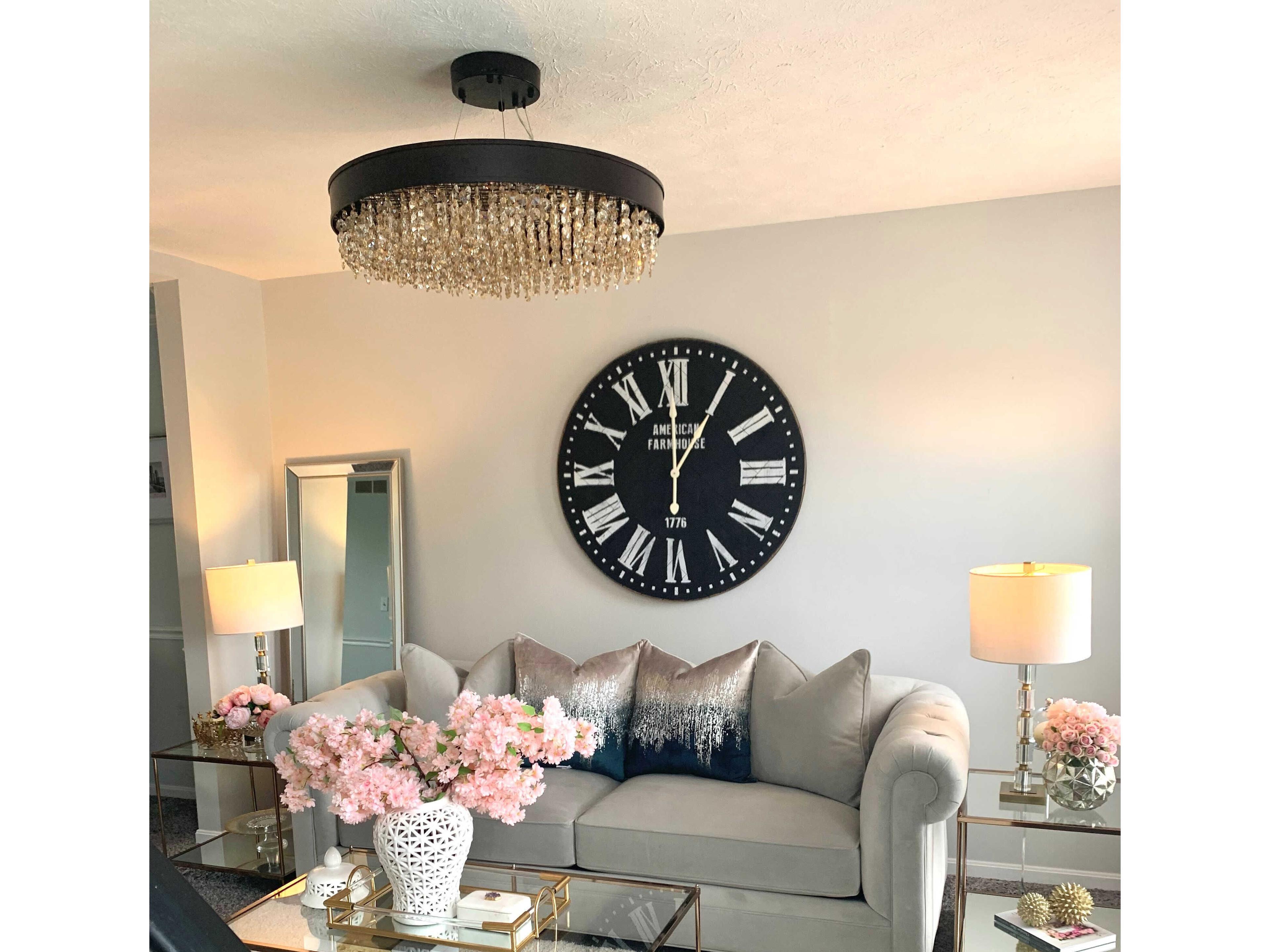 Maxim Lighting Mystic 1-Light Bronze Crystal LED Drum Pendant