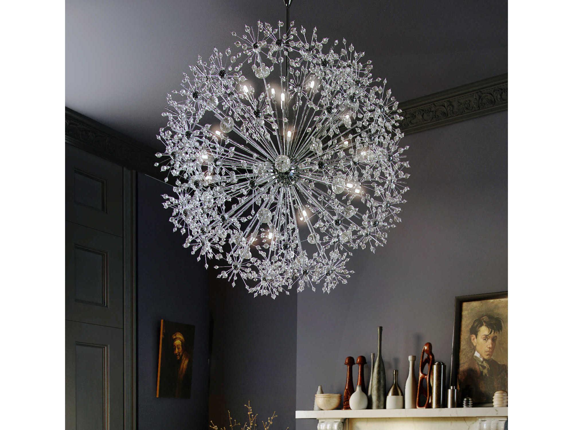 Maxim Lighting Starfire 4-Light Polished Chrome Crystal Glass Sputnik Pendant