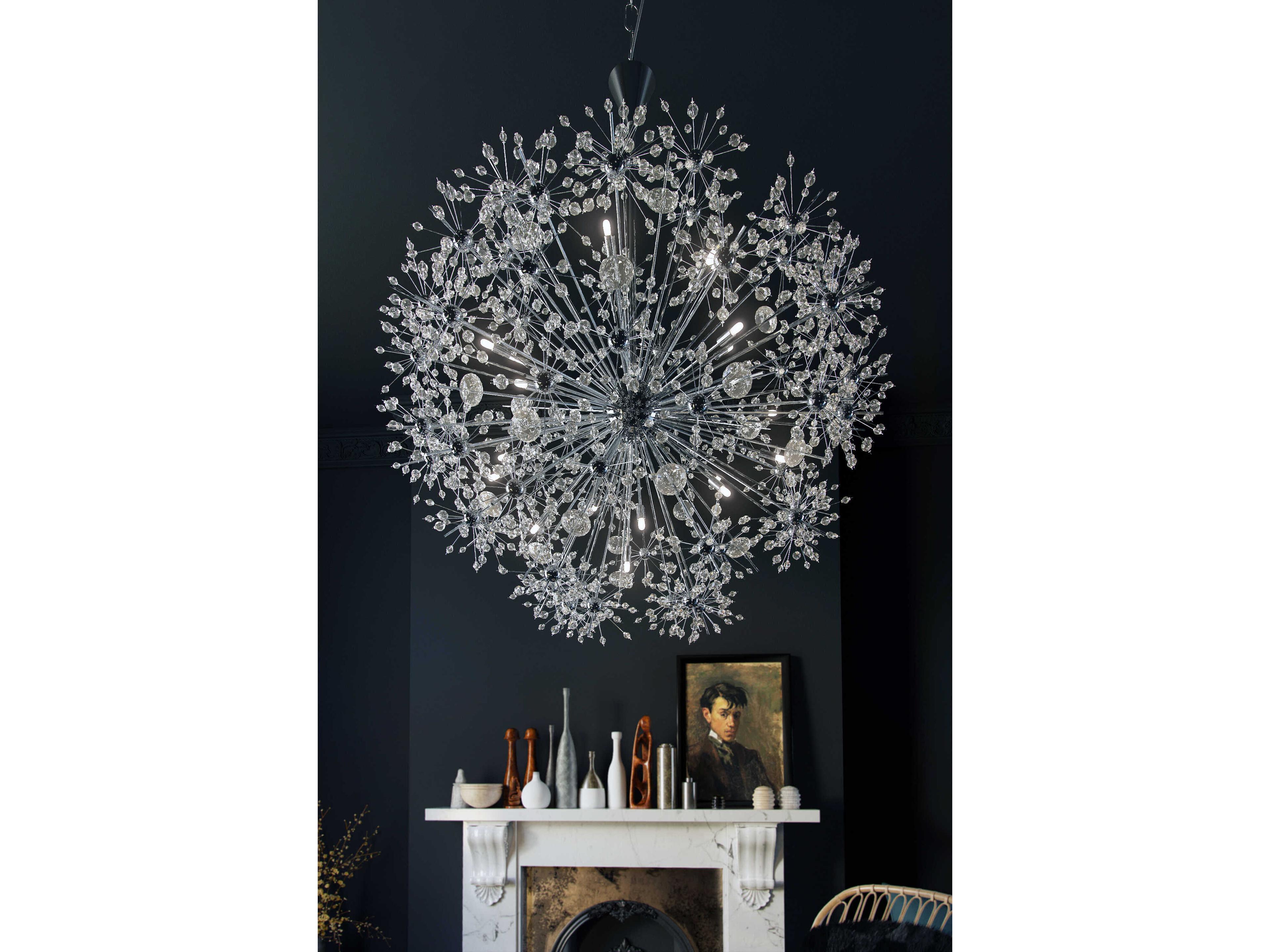 Maxim Lighting Starfire 4-Light Polished Chrome Crystal Glass Sputnik Pendant