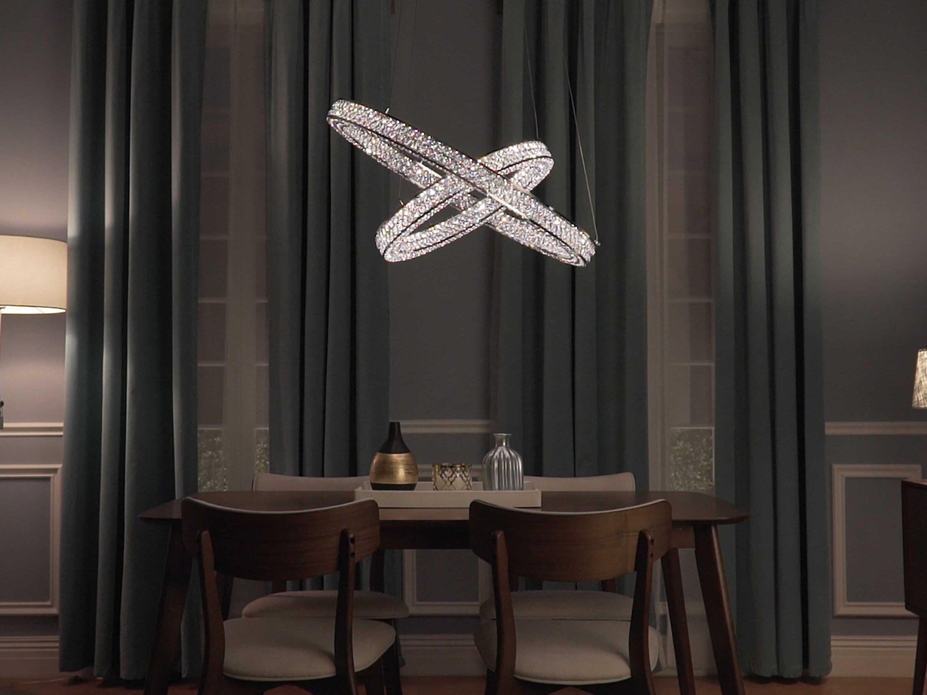 Maxim Lighting Eternity 1-Light Polished Chrome Crystal Round Tiered Pendant