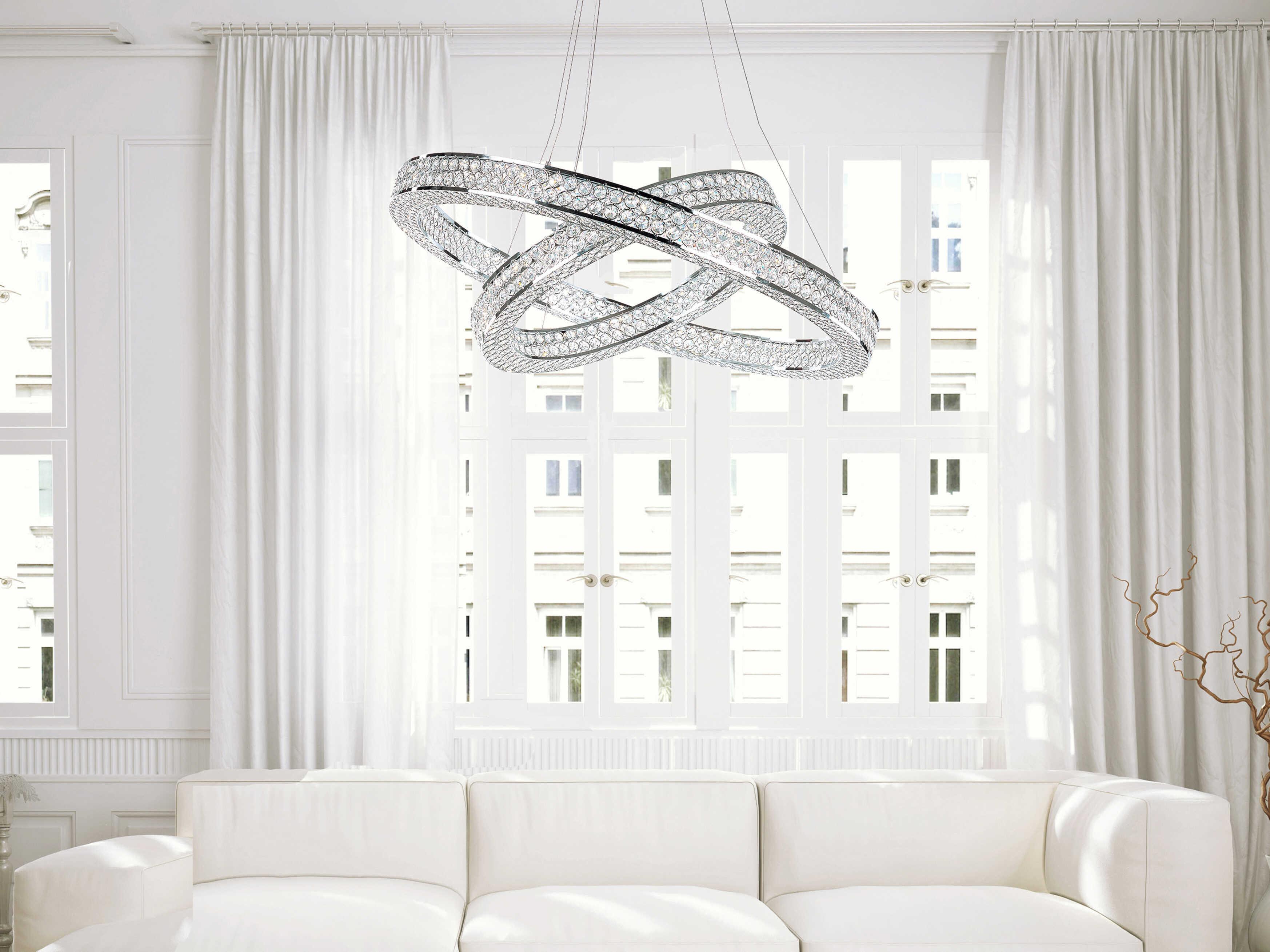 Maxim Lighting Eternity 1-Light Polished Chrome Crystal Round Tiered Pendant