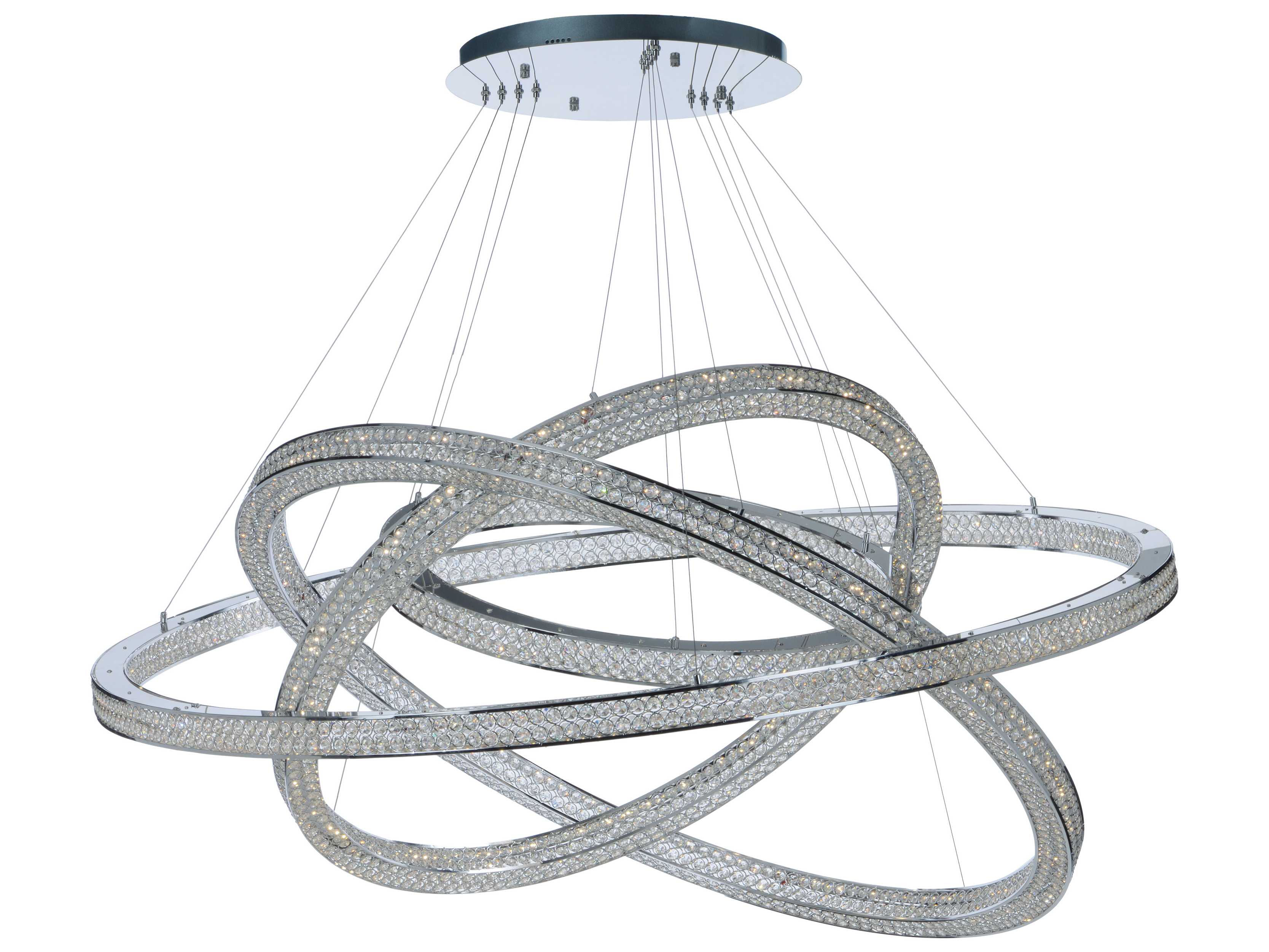 Maxim Lighting Eternity Led 4-Light Polished Chrome Glass LED Round Tiered Pendant