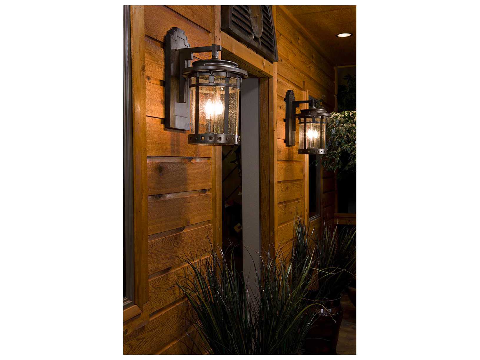 Maxim Lighting Santa Barbara VX & Seedy Glass 3 - Light Incandescent Outdoor Wall Light