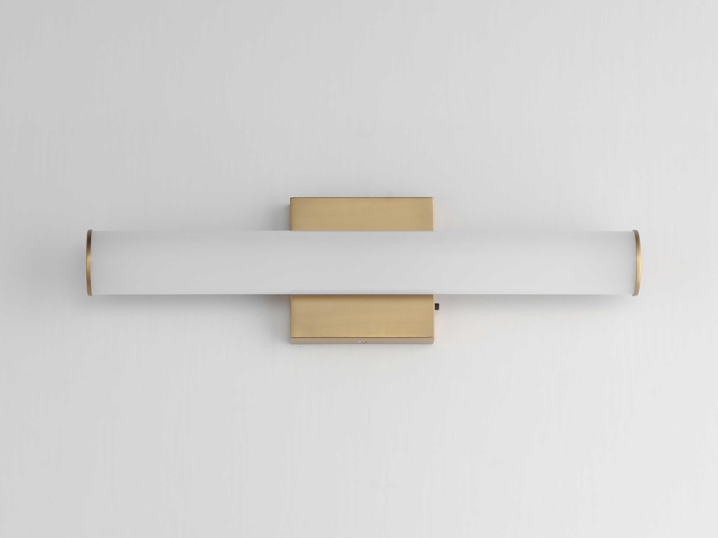 Maxim Lighting Rail 1-Light Natural Aged Brass Vanity Light