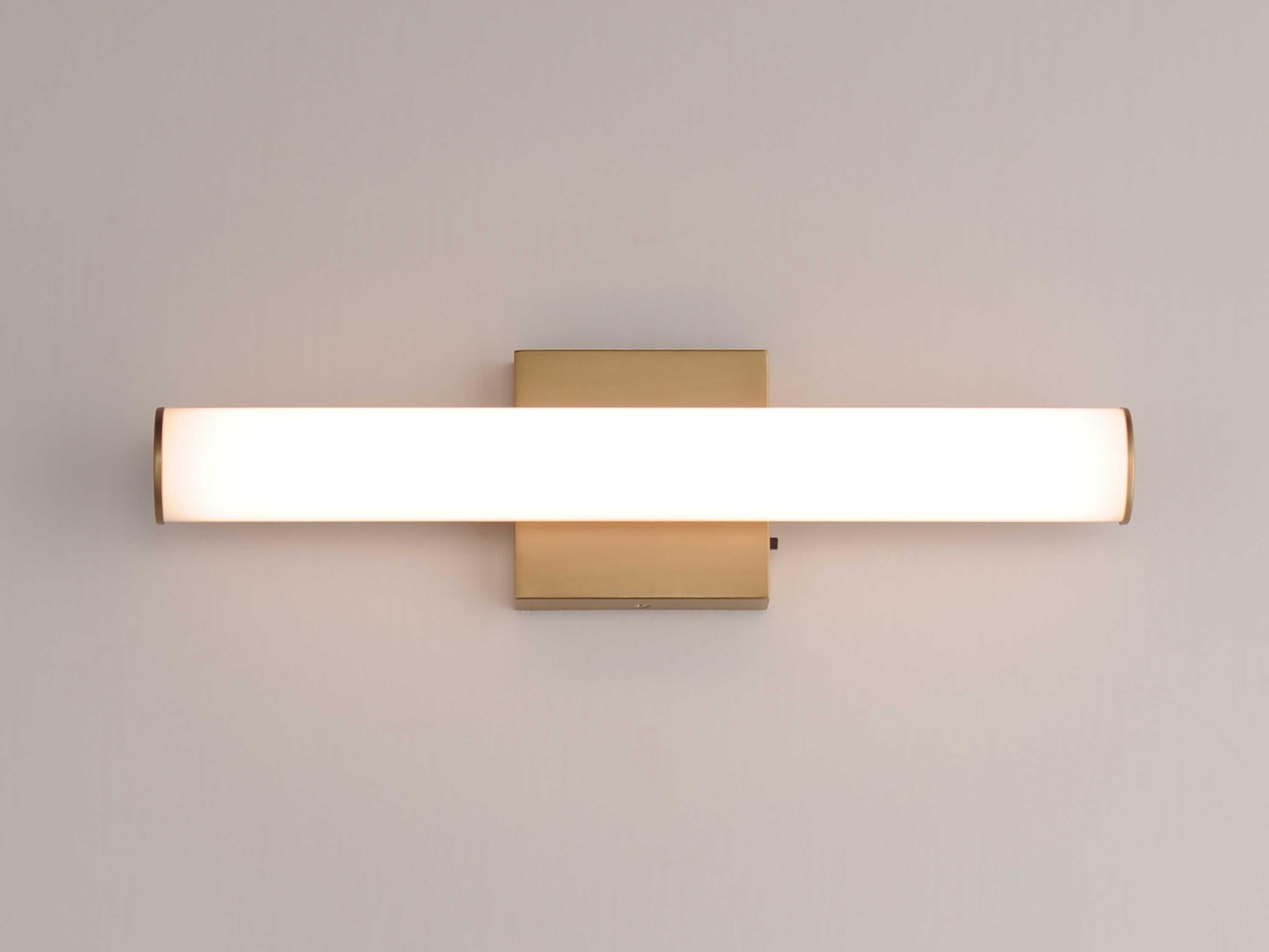 Maxim Lighting Rail 1-Light Natural Aged Brass Vanity Light