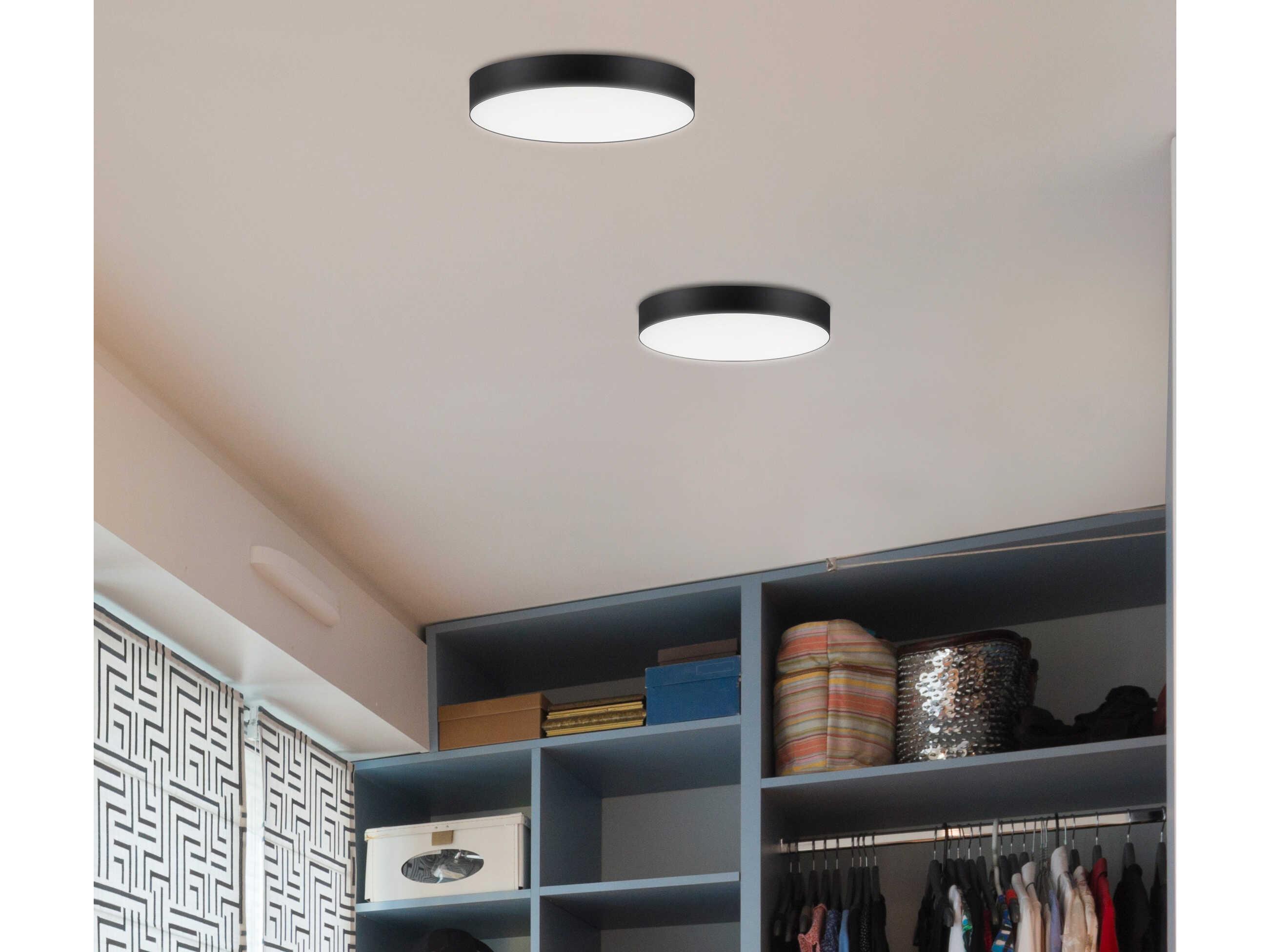 Maxim Lighting Trim 1-Light Black LED Round Flush Mount