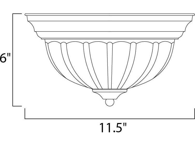 Maxim Lighting Essentials 1-Light Satin Nickel Glass Bowl Flush Mount