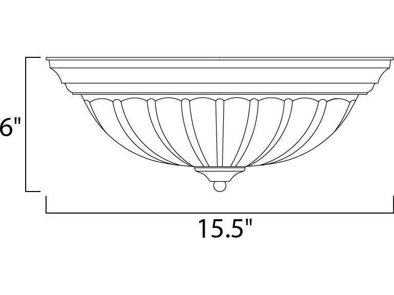 Maxim Lighting Essentials 3-Light Satin Nickel Glass Bowl Flush Mount