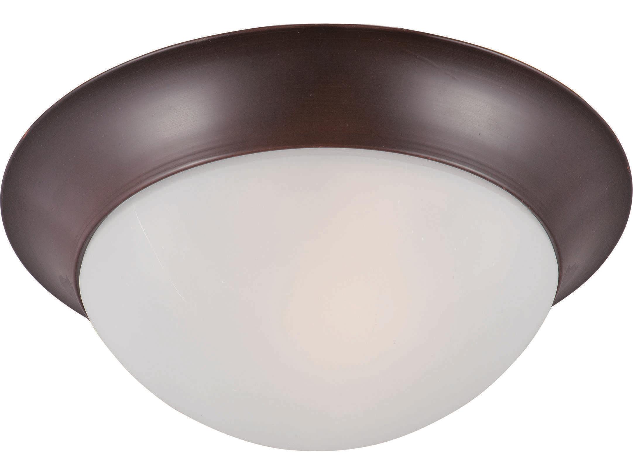 Maxim Lighting Essentials 1-Light Oil Rubbed Bronze Glass Bowl Flush Mount