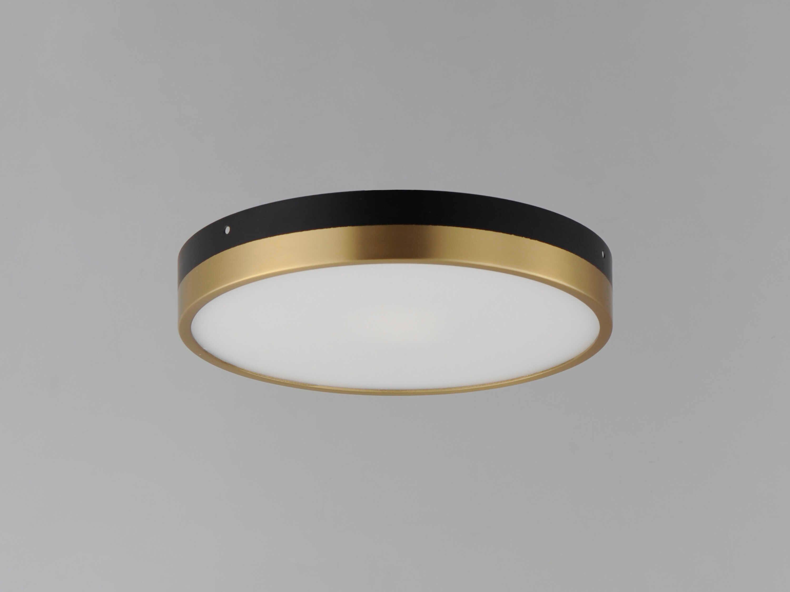 Maxim Lighting Dapper 1-Light Black Antique Brass LED Round Flush Mount
