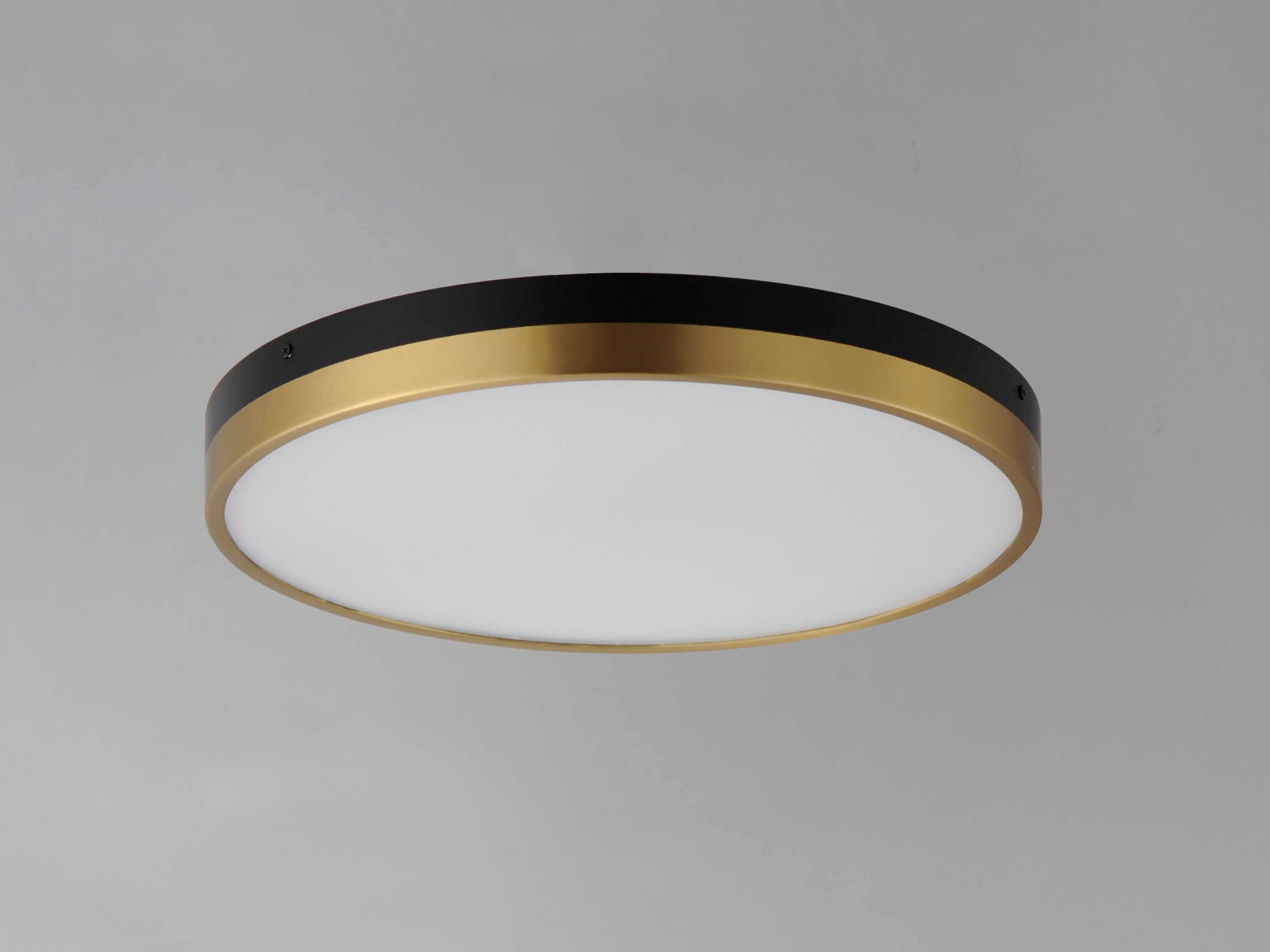 Maxim Lighting Dapper 1-Light Black Antique Brass LED Round Flush Mount